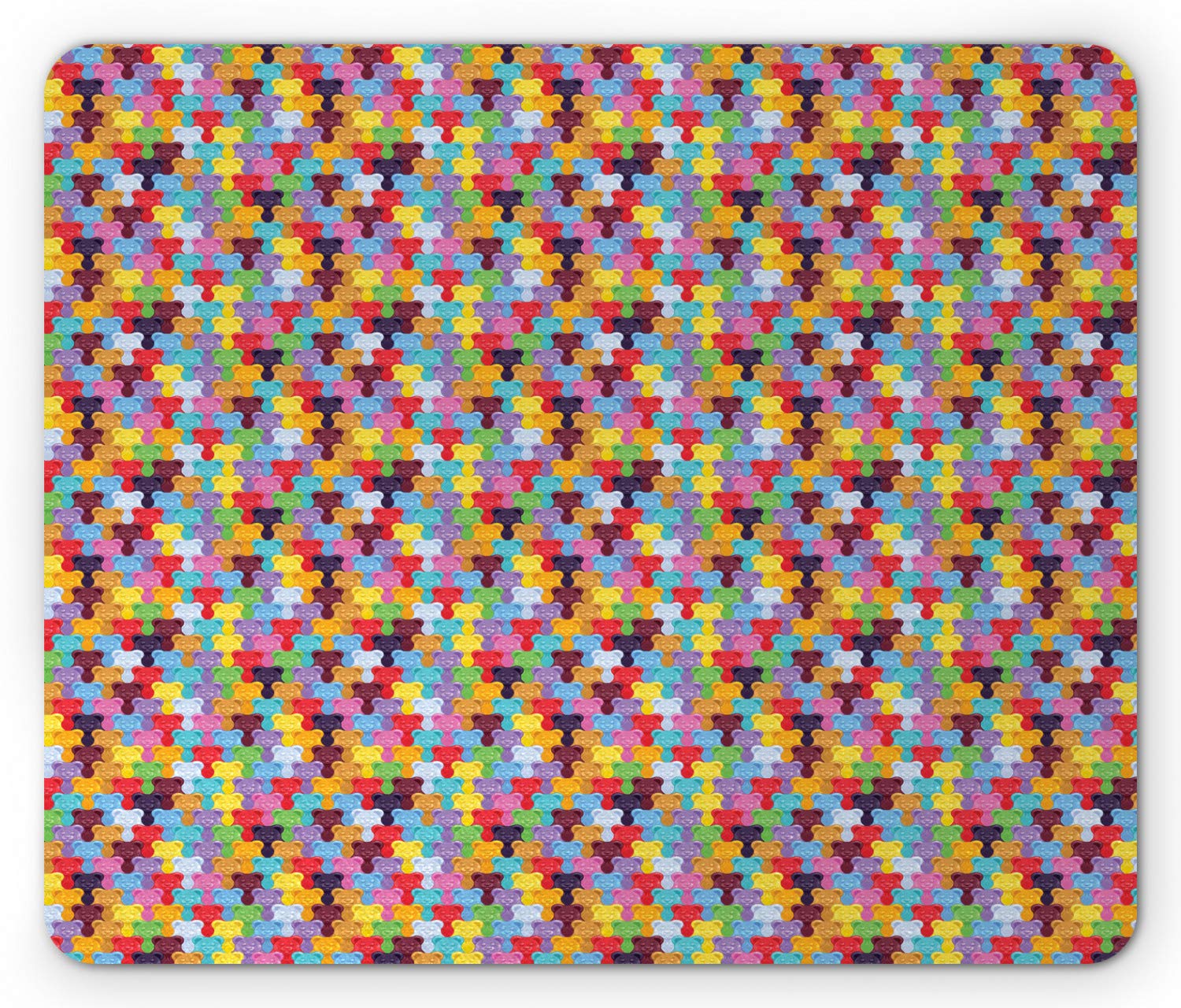 Ambesonne Colorful Mouse Pad - Non-Slip Rubber Gaming Mousepad with Vibrant Gummy Bear Design, Standard Size Rectangle Computer Mouse Mat for Office & Home Use