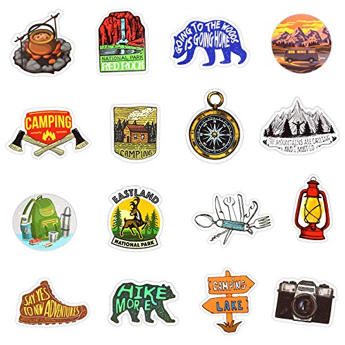 100-Pack Waterproof Vinyl Adventure Stickers for Laptop, Car, Skateboard & Luggage - Wilderness Nature Decals for Hiking, Camping & Travel - Perfect for Outdoor Enthusiasts & Party Supplies