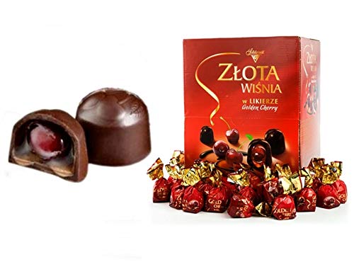 Golden Cherry Polish Chocolate Pralines Candies - Zlota Wisnia by Solidarnost 5.51 lb (2.5 kg) Premium Gourmet Gift Box - Perfect for Holidays, Birthdays & Corporate Gifts