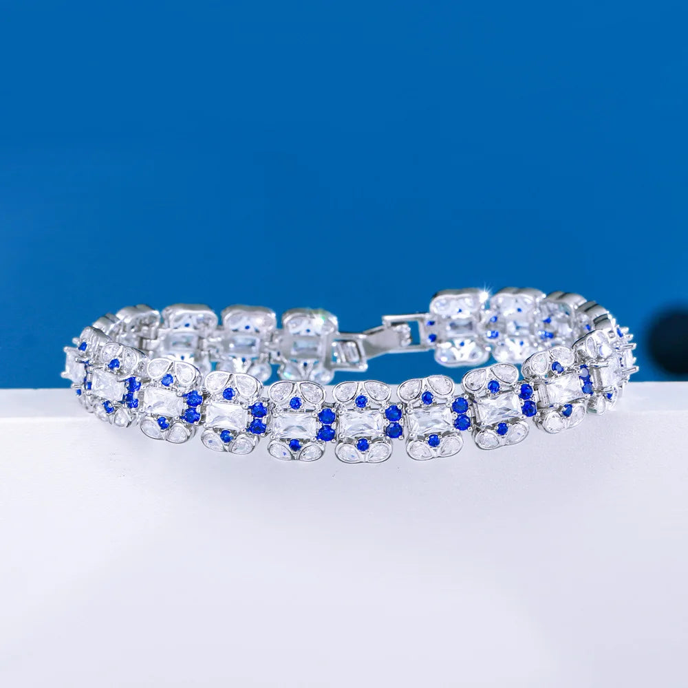 Elegant Cubic Zirconia Wedding Bracelet - Sparkling CZ Crystal Bridal Jewelry for Bride & Bridesmaids - Perfect Gift for Weddings, Anniversaries & Special Occasions