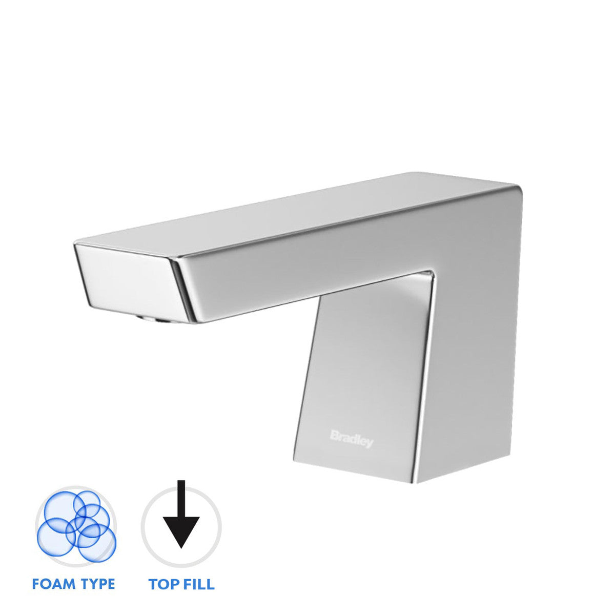 Bradley 6 3700 RLT Zen Series Top Fill Deck Mounted Soap Dispenser - Premium Liquid Soap Dispenser for Kitchen & Bathroom | Modern Touchless Design for Home & Office Use