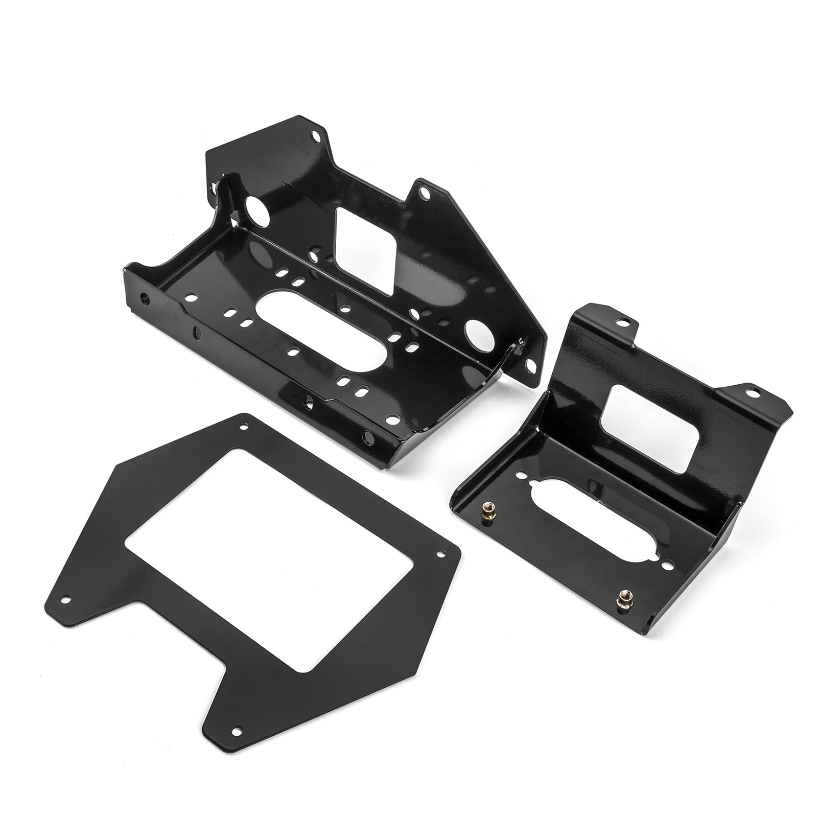 WeiSen Winch Mounting Bracket Plate Kit for Polaris RZR PRO XP 2 & 4 (2020-2025 Models) - Heavy Duty Off-Road Accessory for UTV Trail Riding & Mudding Adventures