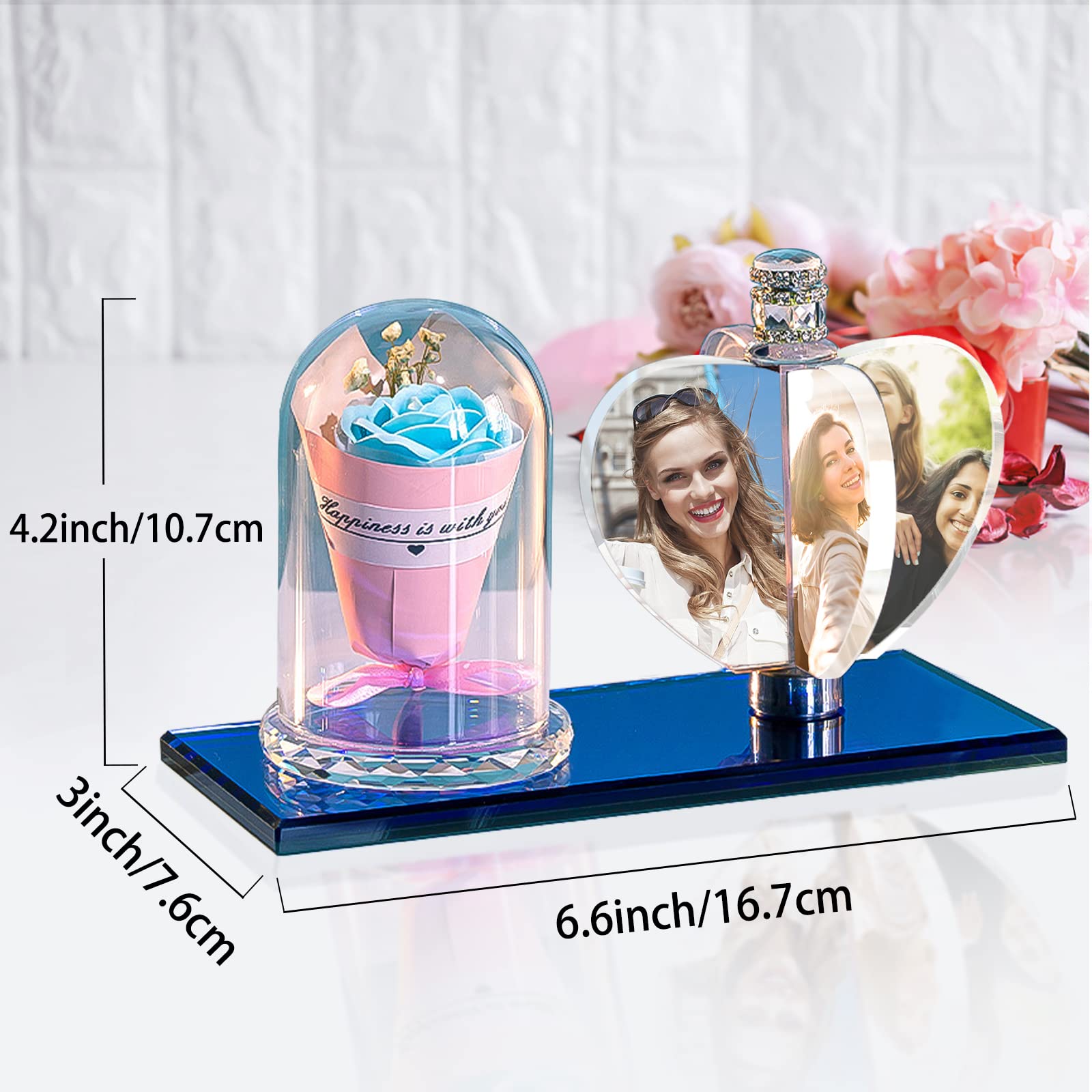 Custom 3D Photo Crystal Lamp - Personalized Windmill Photo Frame with Pictures | Unique Anniversary, Birthday & Christmas Gift | Perfect for Home Decor, Night Light & Special Occasions