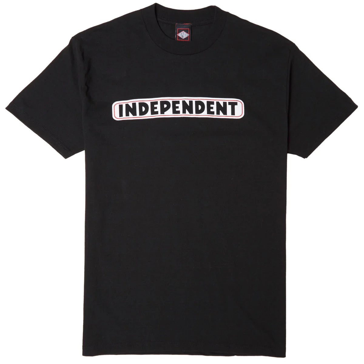 Independent Bar Logo Baby Tee Black - Vintage Graphic T-Shirt for Women | Casual Streetwear Outfit for Everyday Wear