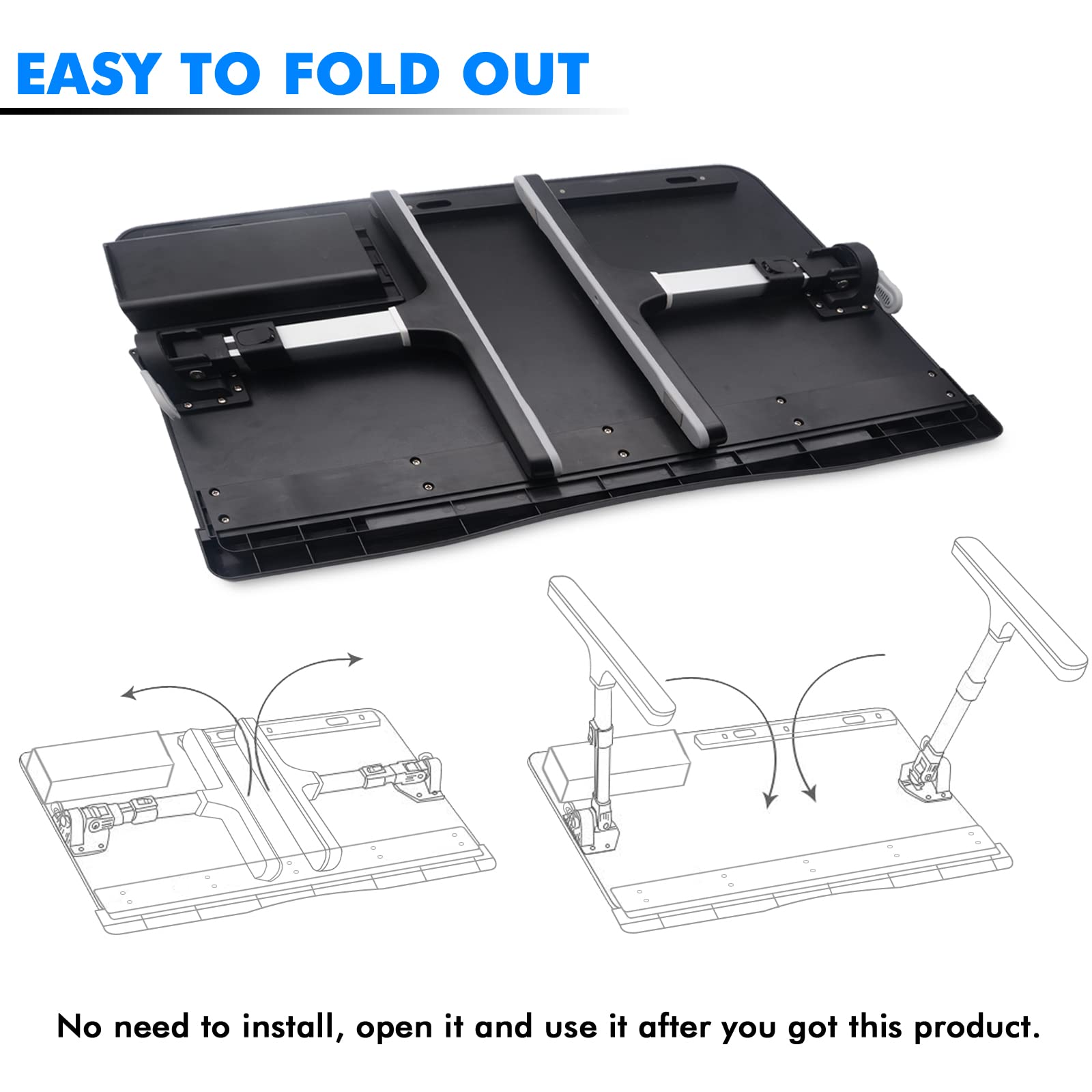 Adjustable Foldable Laptop Bed Tray with Storage Drawer & Phone Holder - Portable Bed Desk for 17