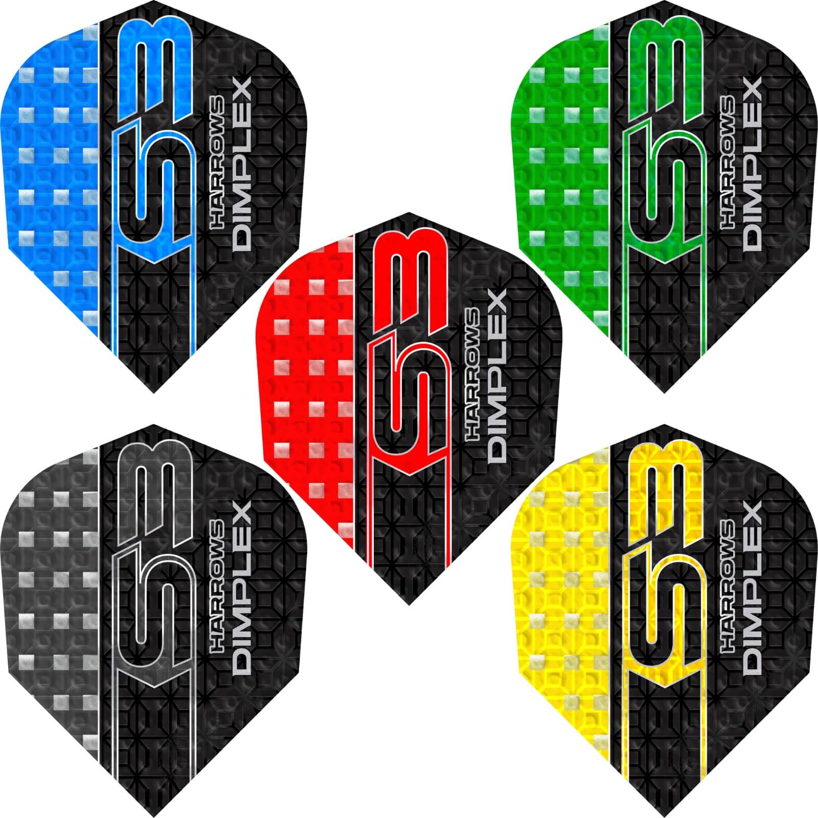 Harrows Dimplex S3 Standard Dart Flights - Premium Quality Dart Accessories for Professional & Casual Players - Perfect for Bars, Tournaments & Home Practice