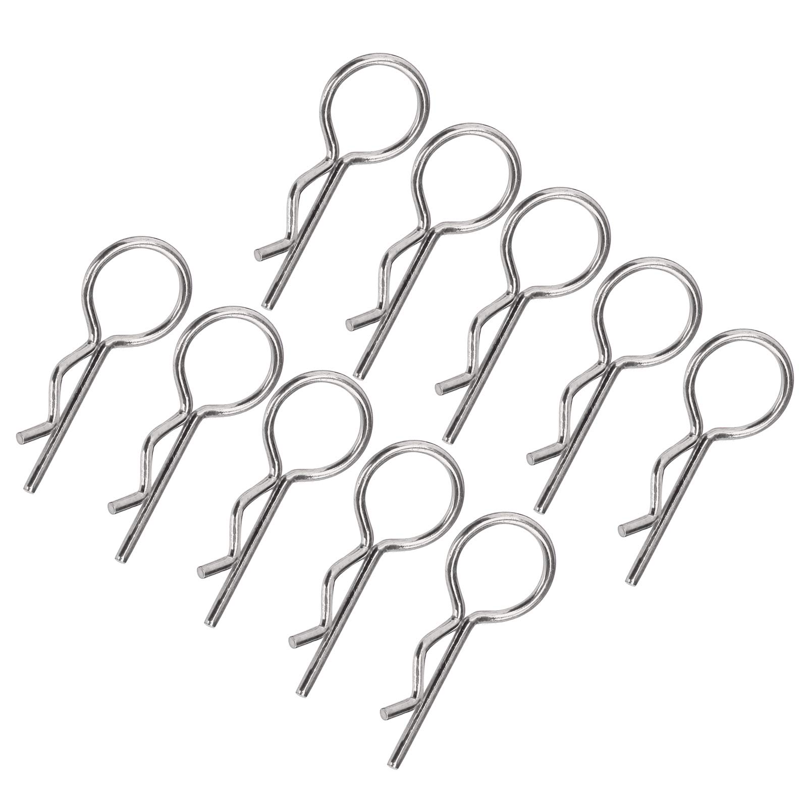 ASixxSix RC Car Shell Clips - Durable Metal Fasteners for RC Car Bodies (Silver) | Essential Accessories for RC Car Enthusiasts | Perfect for Racing, Off-Roading & RC Car Maintenance