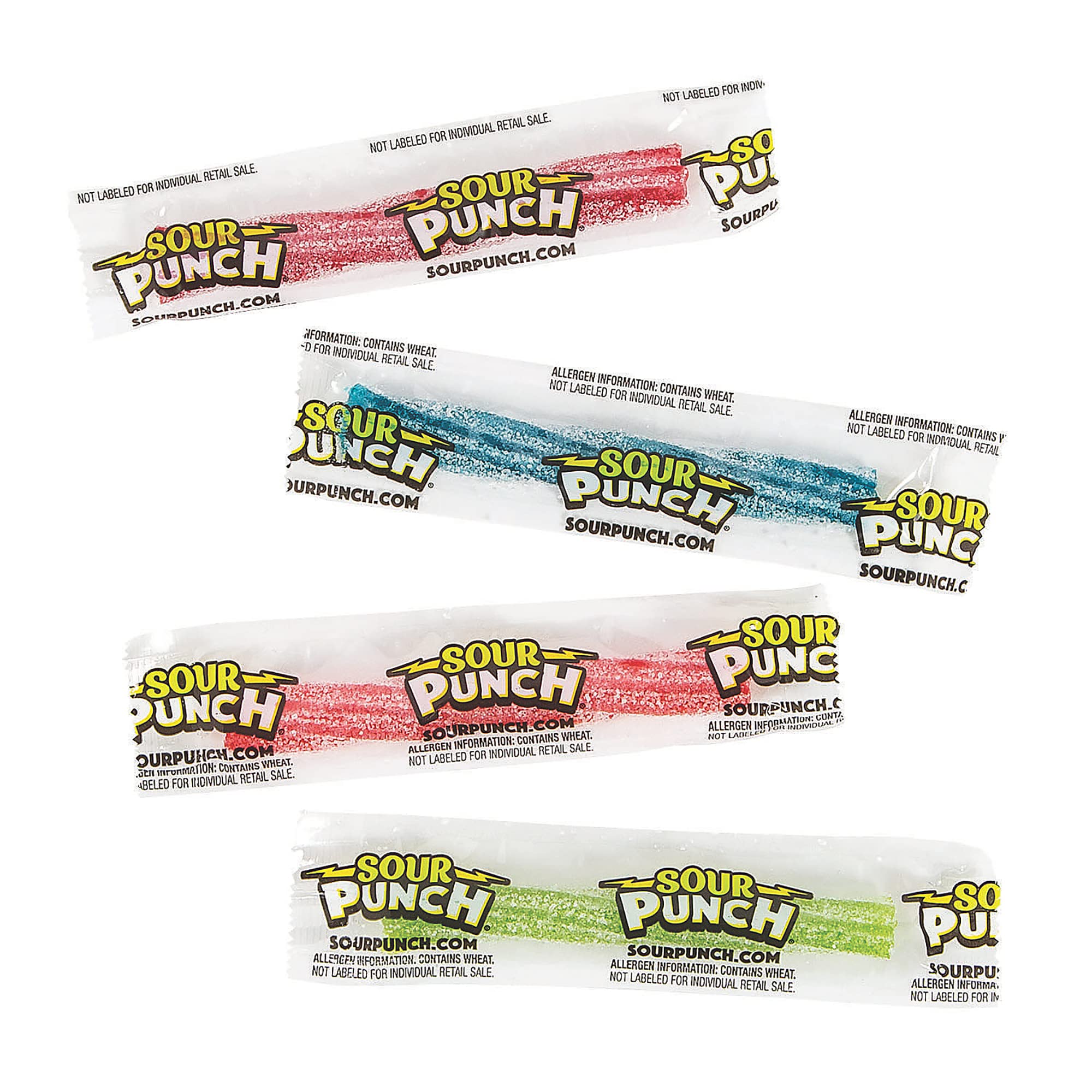Sour Punch Twists Straw Twists - 200 Individually Wrapped Chewy Sour Candy Sticks in Reusable Plastic Tub | 4 Assorted Flavors Variety Pack (Strawberry, Raspberry, Green Apple, Blue Raspberry) | Perfect for Halloween Candy, Party Favors, Office Snacks & Movie Night Treats