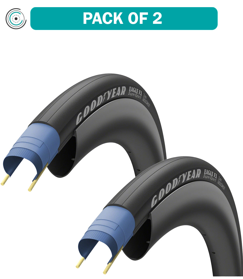 Goodyear Eagle F1 SuperSport 700x28 Tubeless Folding Bike Tires - 2 Pack - Black GR.011.28.622.V003.R - Perfect for Road Cycling, Commuting & Performance Riding