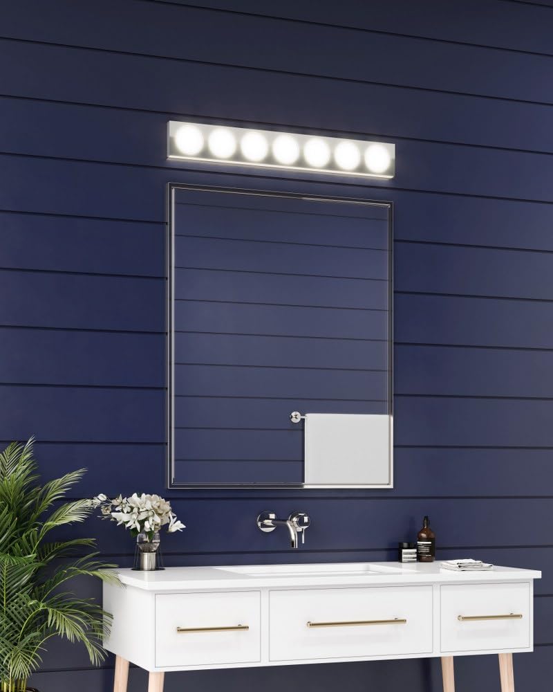 Kuzco Lighting VL60536-CH Laurel Vanity LED Light Fixture in Chrome Finish - Perfect for Bathroom Vanity, Dressing Room & Makeup Area Lighting