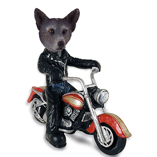Authentic Australian Cattle Dog Blue Heeler Motorcycle Rider Collectible Figurine - Perfect for Dog Lovers, Home Decor & Gift Giving