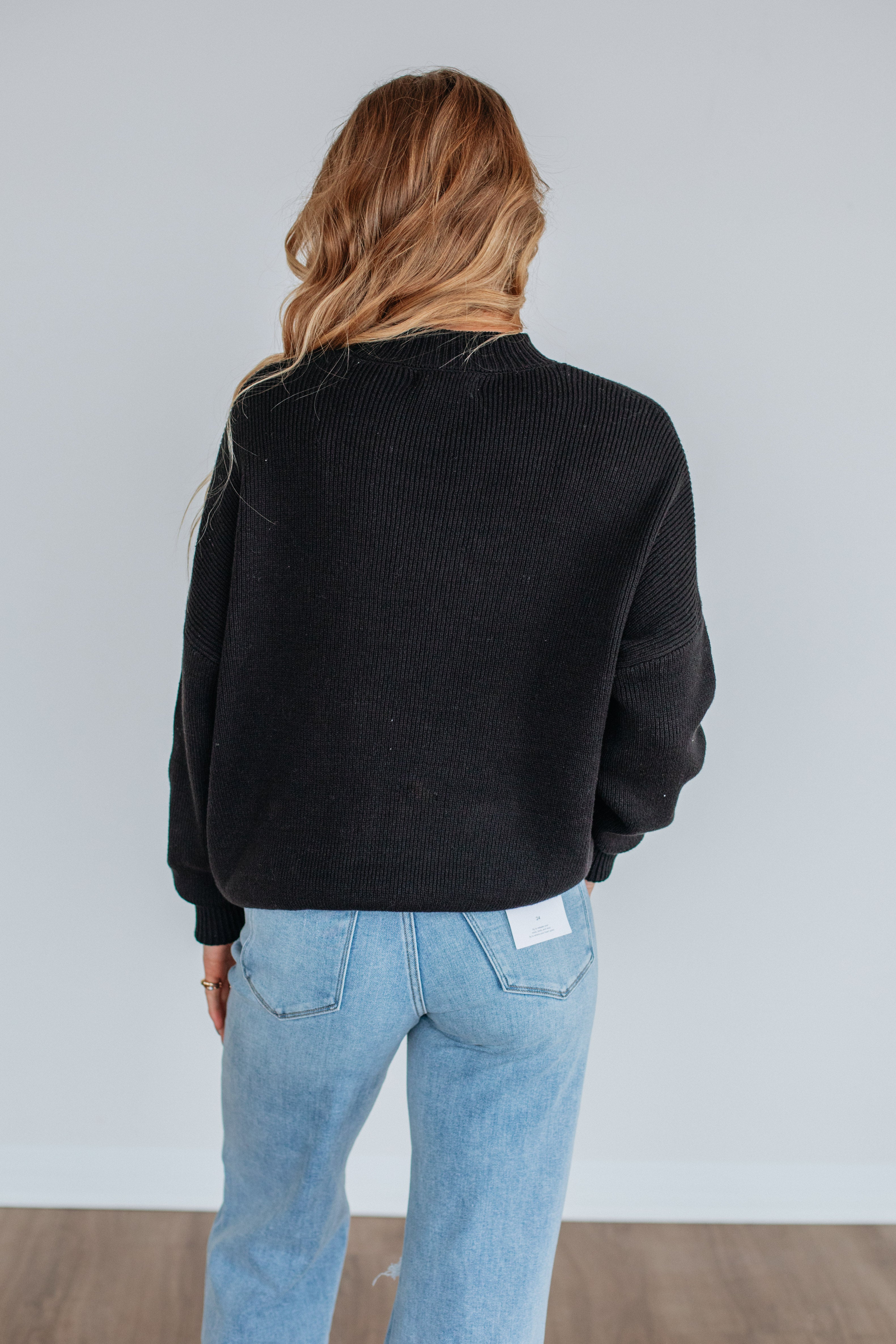 Women's Chelsea Mock Neck Sweater - Soft Knit Pullover Black | Perfect for Fall & Winter Layering, Casual Outfits & Office Wear