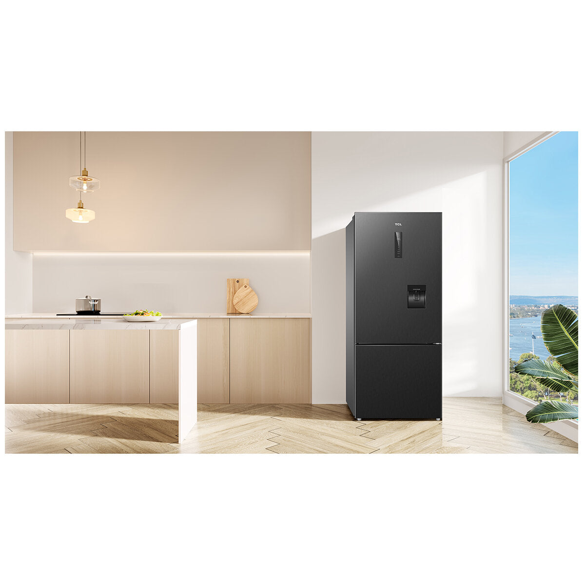 TCL 412L Bottom Mount Refrigerator - Matte Black (C440BFB) | Energy Efficient, Spacious Freezer & Fridge | Perfect for Kitchens, Apartments & Small Homes