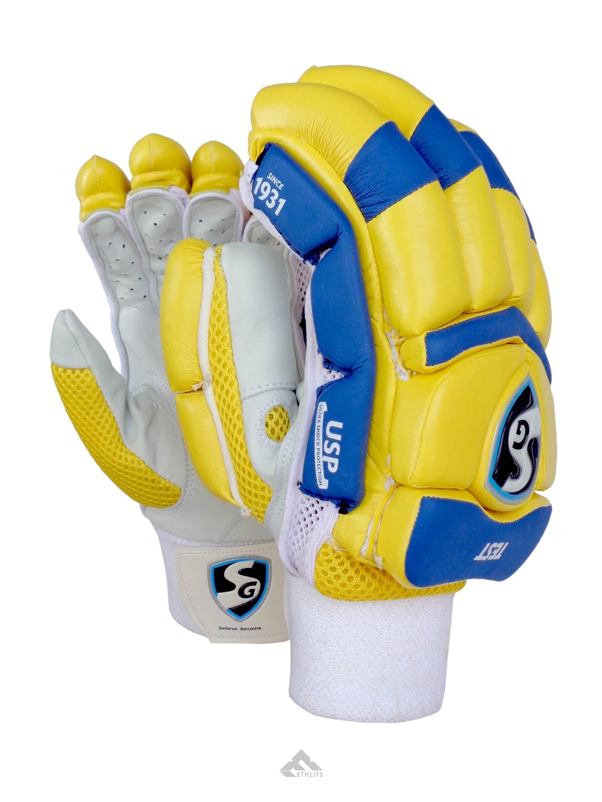 SG Test CSK Cricket Batting Gloves - Professional Grade Cricket Gloves for Batting - Perfect for Practice & Matches - Ideal for Cricket Training & Competitive Play