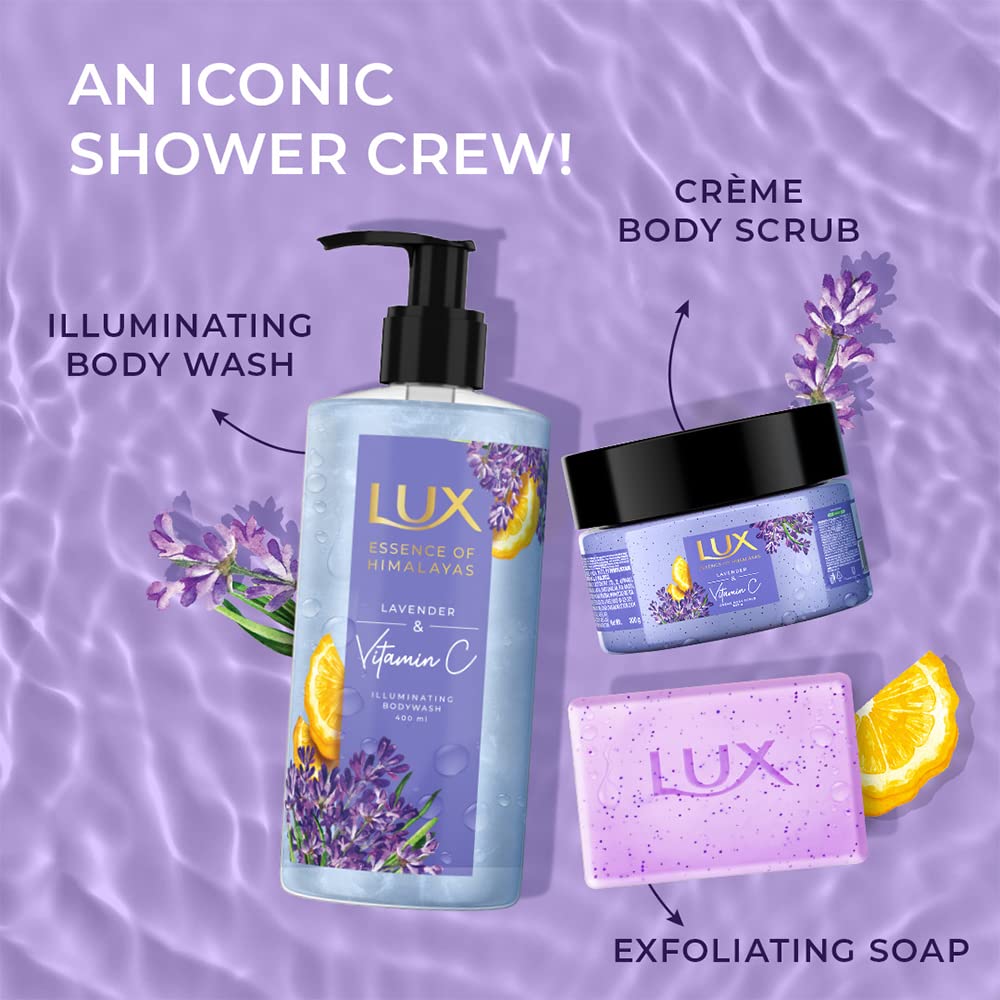 Lux Lavender & Vitamin C Body Scrub - 300g Exfoliating Skincare for Smooth, Glowing Skin | Perfect for Dry Skin & Spa Day Self-Care