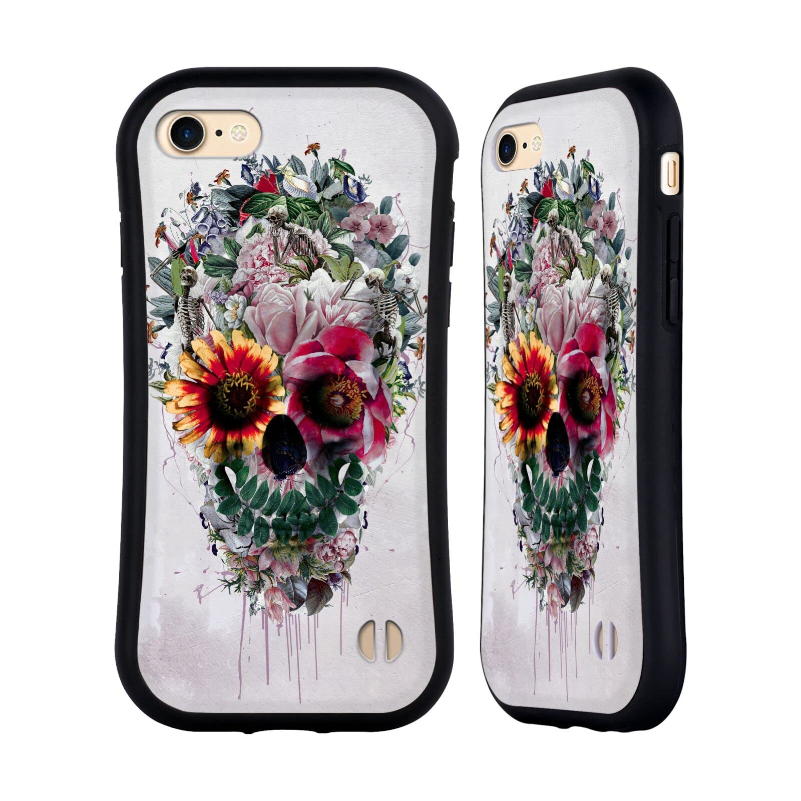 Head Case Designs Official Riza Peker Sugar Skulls 6 Hybrid Case for iPhone 7/8/SE 2020 & 2022 - Stylish Protection for Everyday Use & Special Occasions