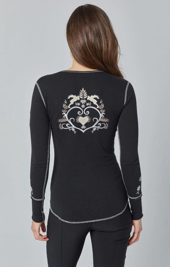 Loren Henley Black - Stylish & Comfortable Women's Henley Top for Casual Wear, Work, and Everyday Outfits