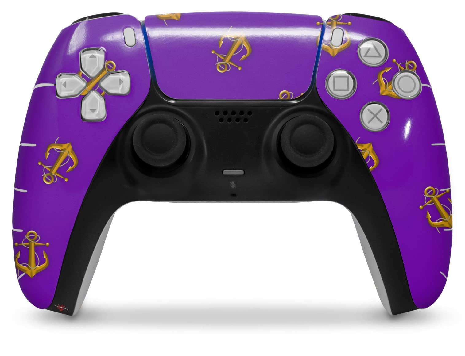 PS5 DualSense Controller Skin Wrap - Anchors Away Purple for Gaming Protection
