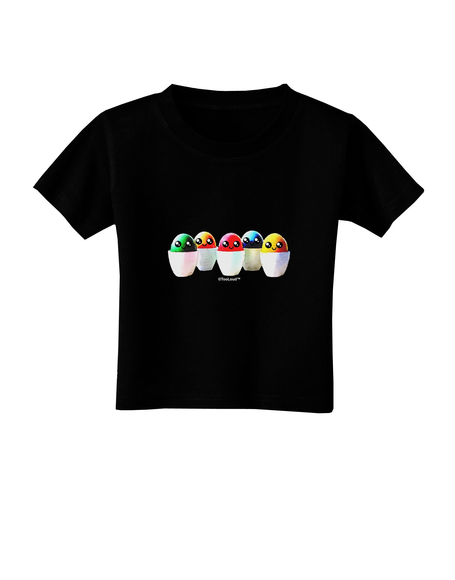 TOOLOUD Kawaii Easter Toddler T-Shirt - Cute Dark Tee for Kids Party