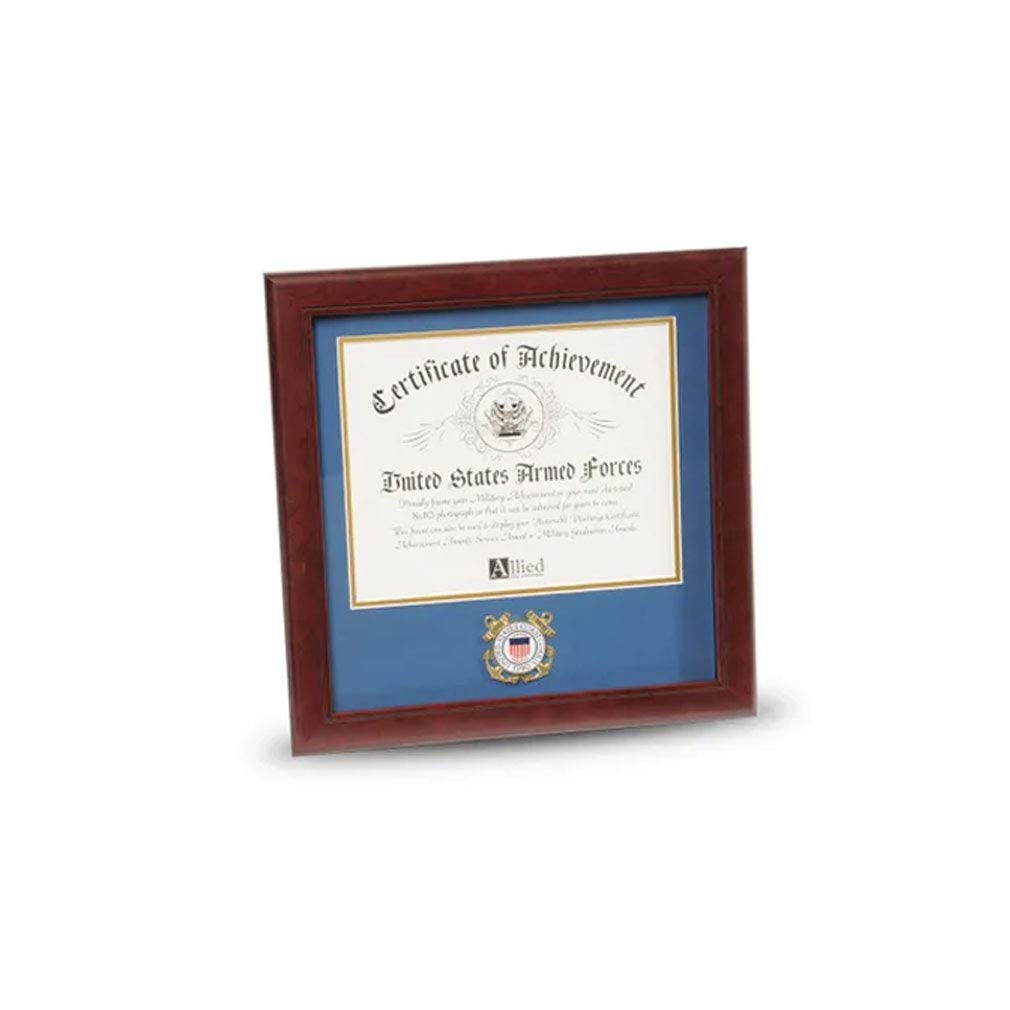 U.S. Coast Guard Medallion Certificate Frame 8x10 Inch - Premium Display for Military Awards, Office Decor & Patriotic Home Decor