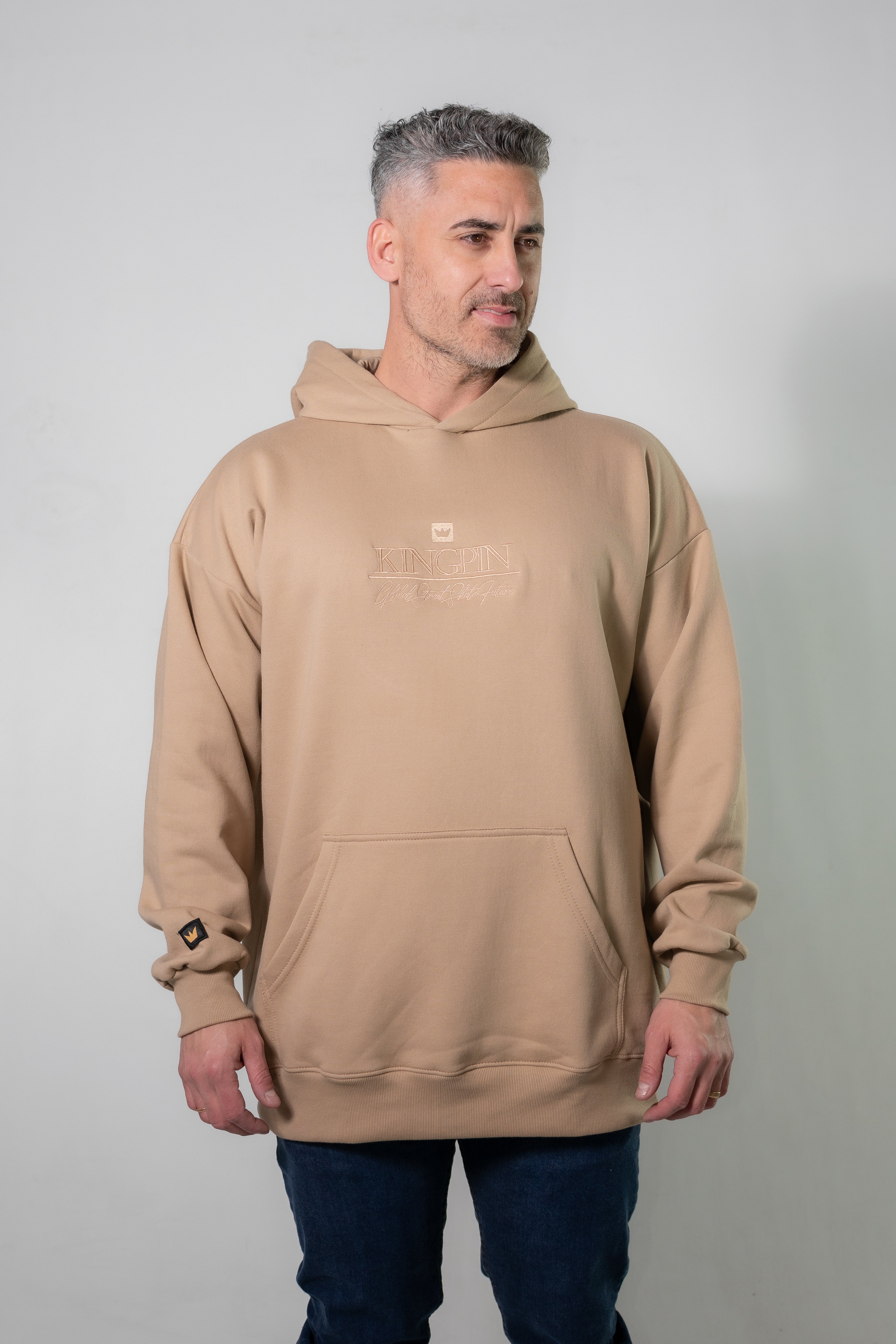 Buzo Kingpin H Oversized Hoodie - King Beige 2C | Streetwear Fashion for Men, Casual Wear & Urban Style
