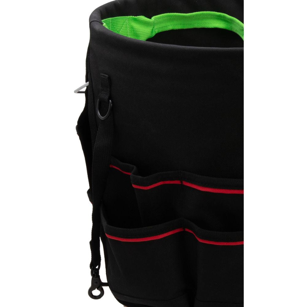 212 Performance BKO29 05 29 Pocket 5 Gallon Bucket Tool Organizer - Black, Green, Red | Heavy Duty Storage for Paint Brushes, Cleaning Supplies & Construction Tools | Perfect for DIY, Home Improvement & Job Sites