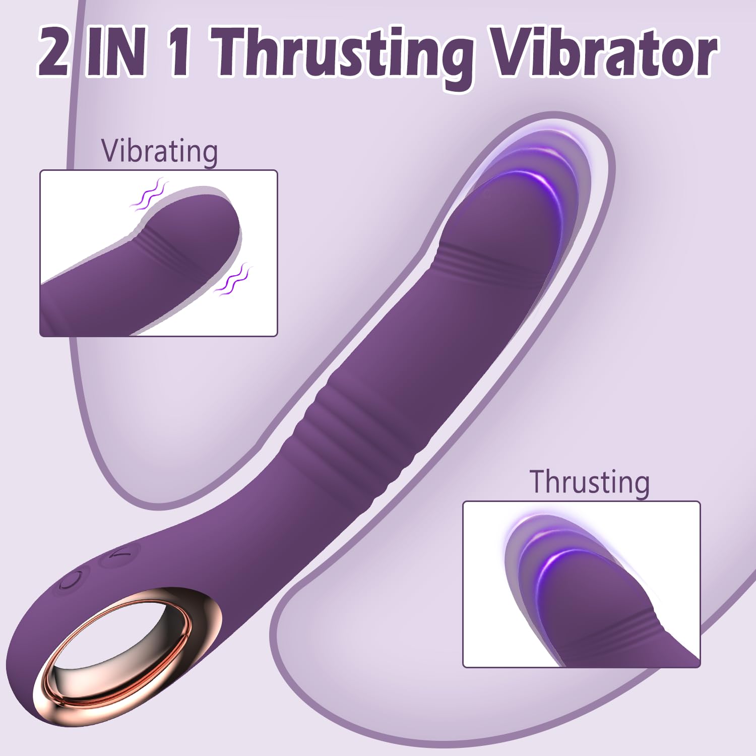 BGGOOD 2-in-1 Thrusting Vibrating Dildo - 10 Speed Thrust & Vibration Modes, Realistic Silicone Adult Sex Toy for Women & Couples, Clitoral Stimulator G-Spot Massager - Perfect for Solo Play & Partner Intimacy