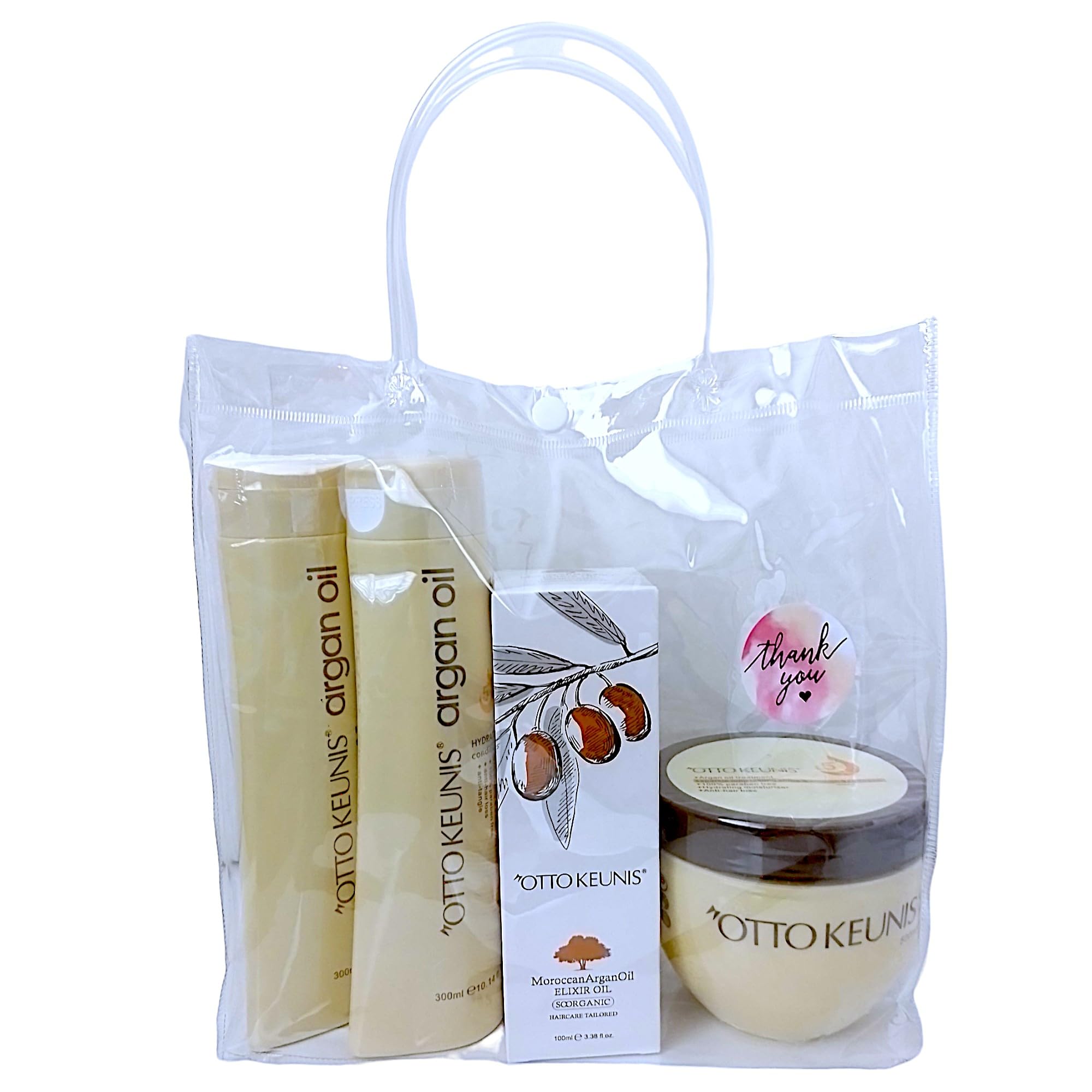 Argan Oil Shampoo & Conditioner Set with Hair Mask - Hydrating & Repairing Treatment for Dry, Damaged Hair - USA Formula for Hot & Humid Climates - Includes Clear Gift Bag - Perfect for Daily Hair Care & Spa Days at Home