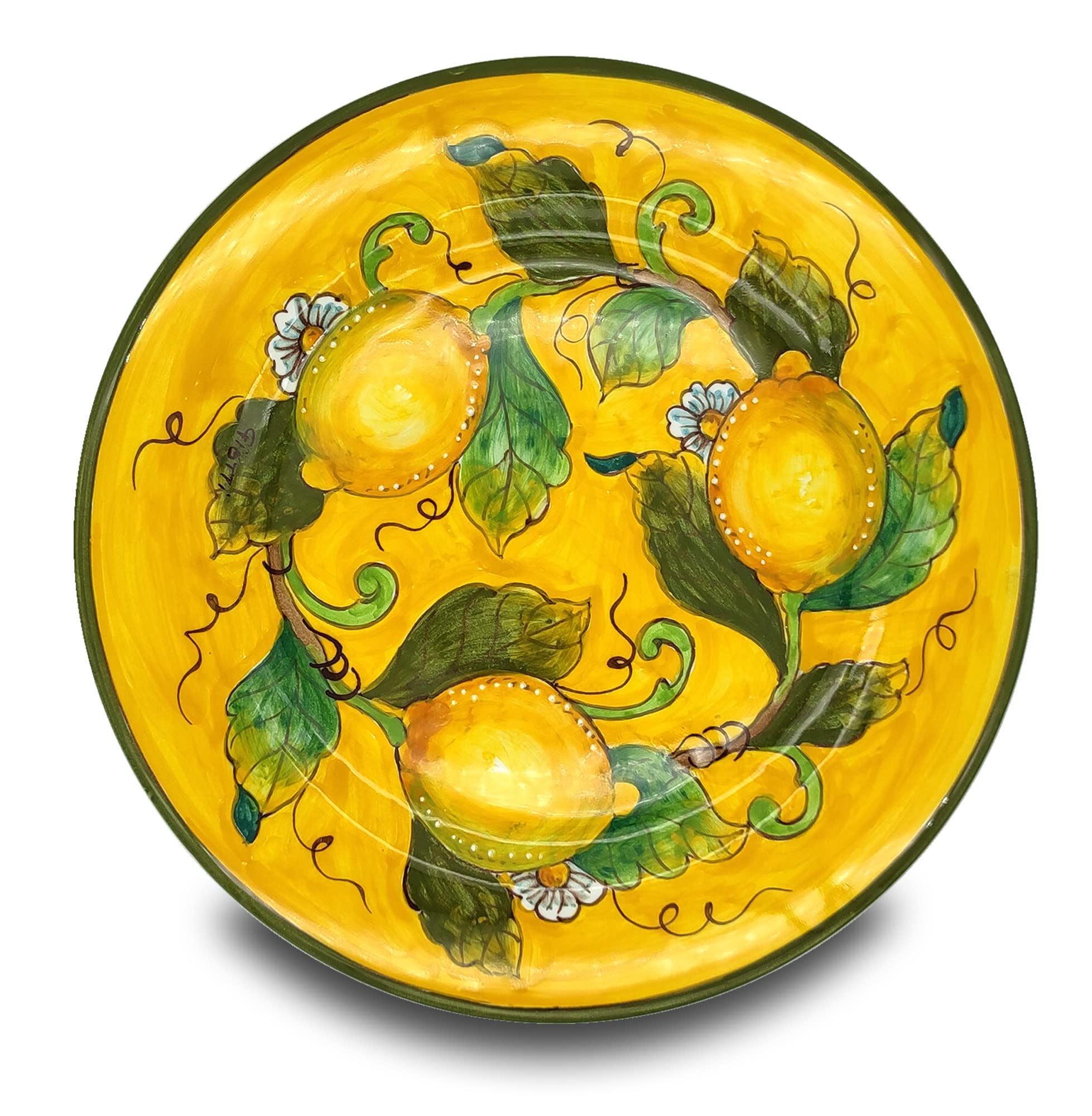 Italian Ceramic Dinnerware Set - Handmade Tuscan Pottery Made in Italy - Blue & Yellow Lemon Design - 16-Piece Countryside Dishes for Home Decor | Perfect for Rustic Kitchen, Farmhouse Dining & Mediterranean Style Entertaining