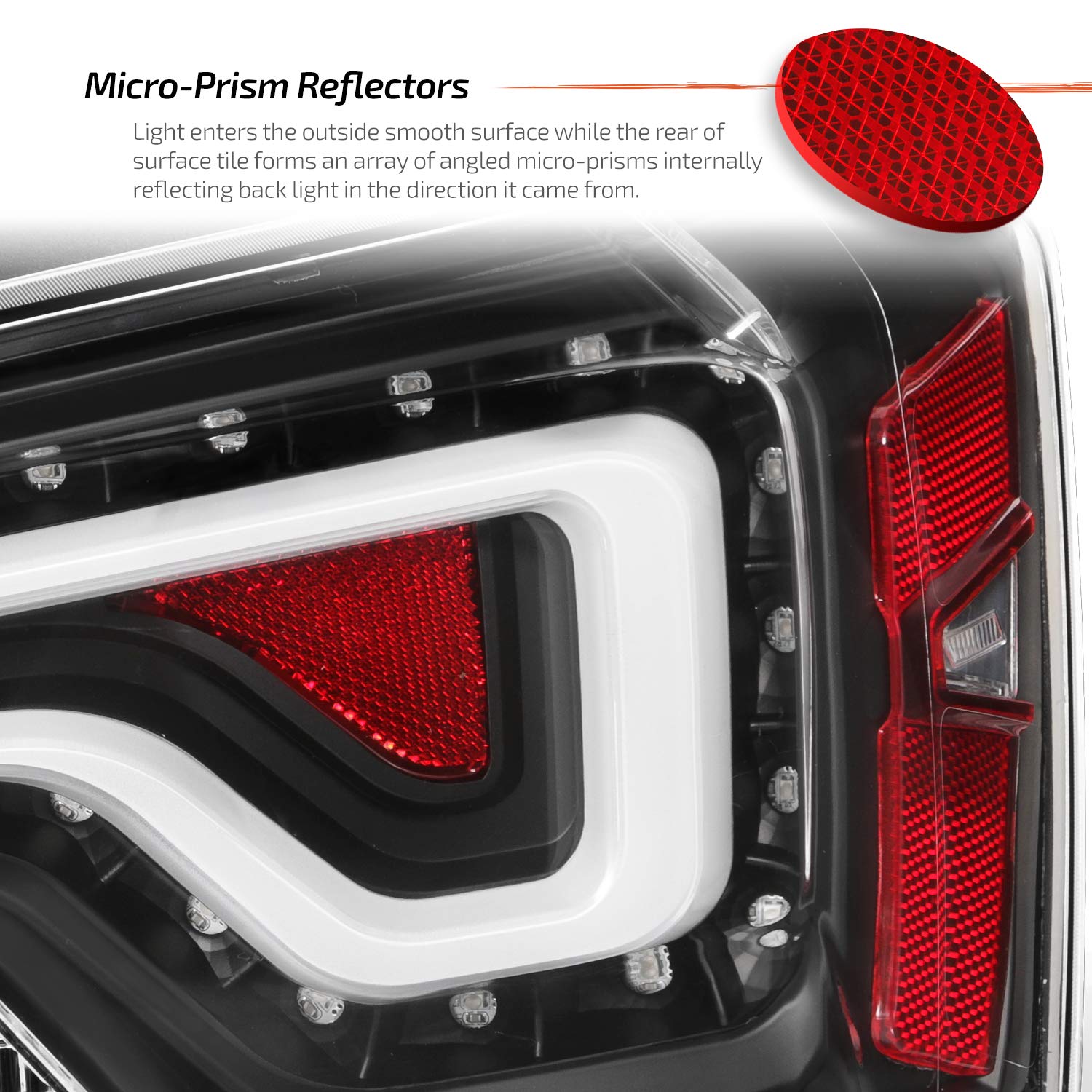AKKON LED Tail Lights for 2014-2020 Chevy Impala Sedan - Black LED Tube Bar Style with Trunk Lamp (Driver & Passenger Side) | Enhanced Night Visibility & Modern Style Upgrade