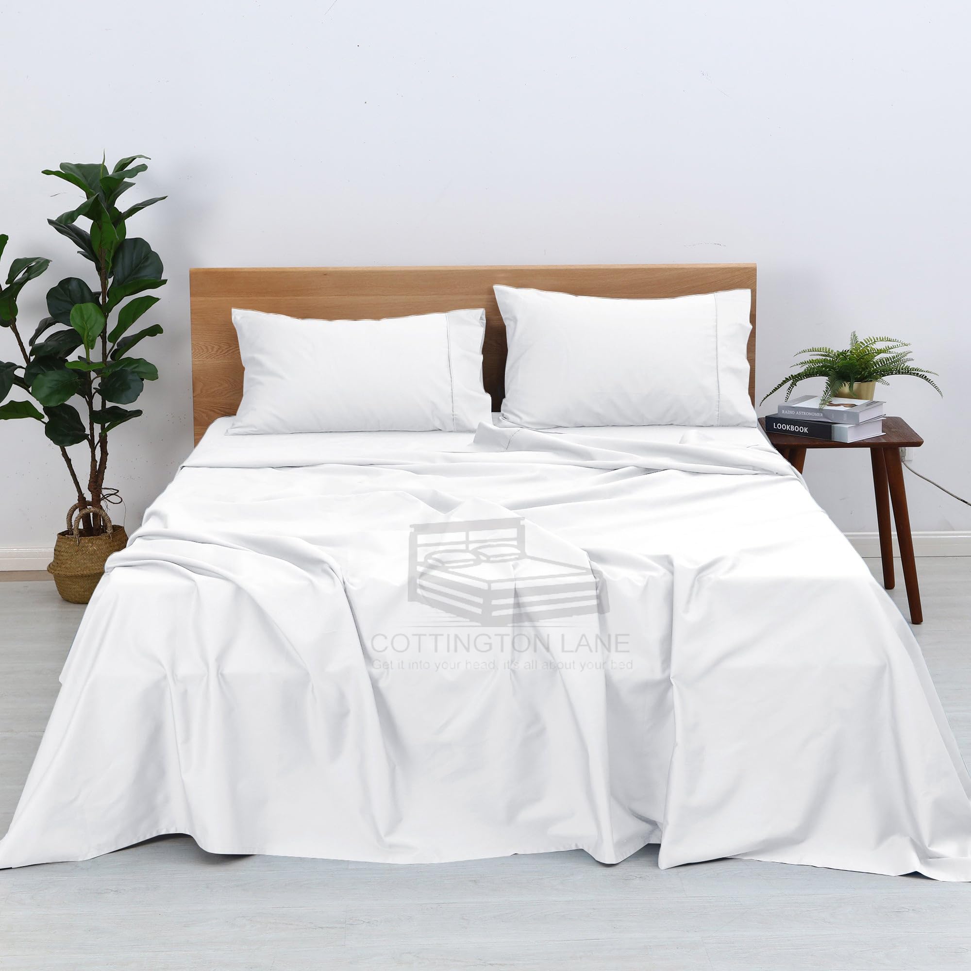 400 Thread Count 100% Egyptian Cotton RV King Sheet Set - 4 Piece Luxury Bedding with 12