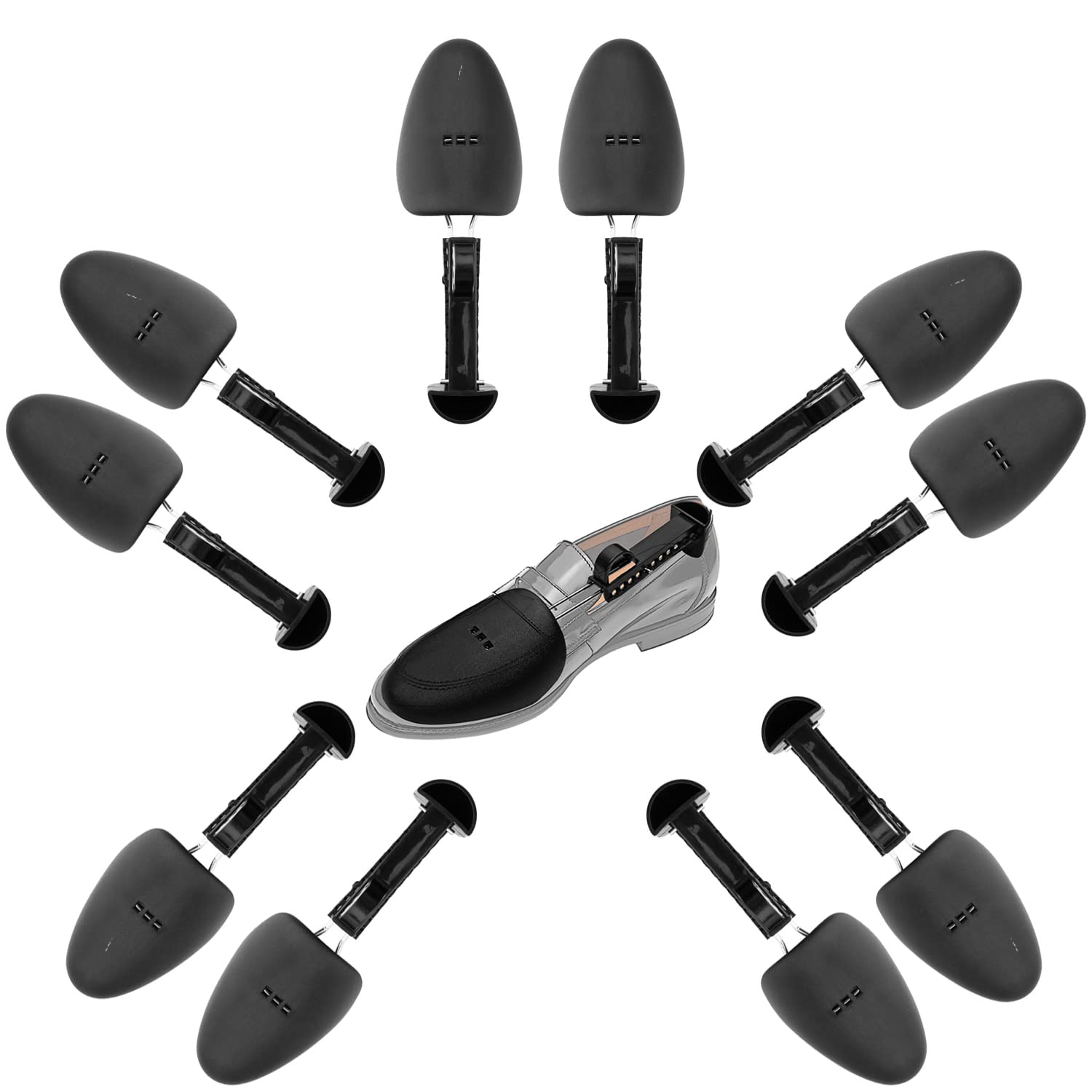 Adjustable Plastic Shoe Tree Stretchers for Men - Sneaker Shoe Organizers with Length Adjustment - Perfect for Travel, Shoe Storage & Maintaining Sneaker Shape