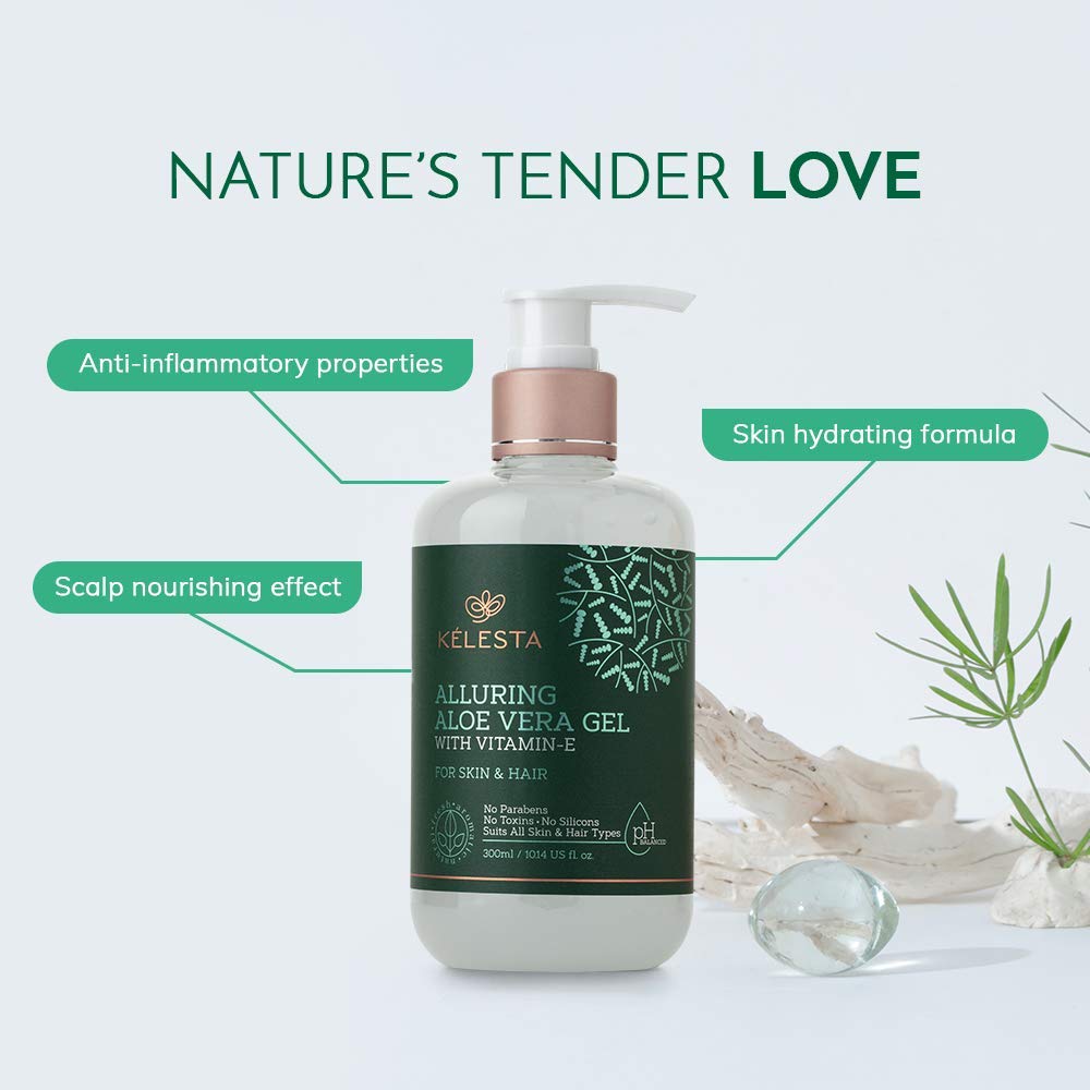 KELESTA Green Gratitude Duo - Tea Tree & Aloe Vera Body Wash & Gel Set (300ml Each) - Antibacterial, Nourishing Shower Gel with Vitamin E - Paraben, Sulfate & Silicone Free - Perfect for Sensitive Skin & Daily Hydration - Ideal for Gym, Travel & Home Spa Use