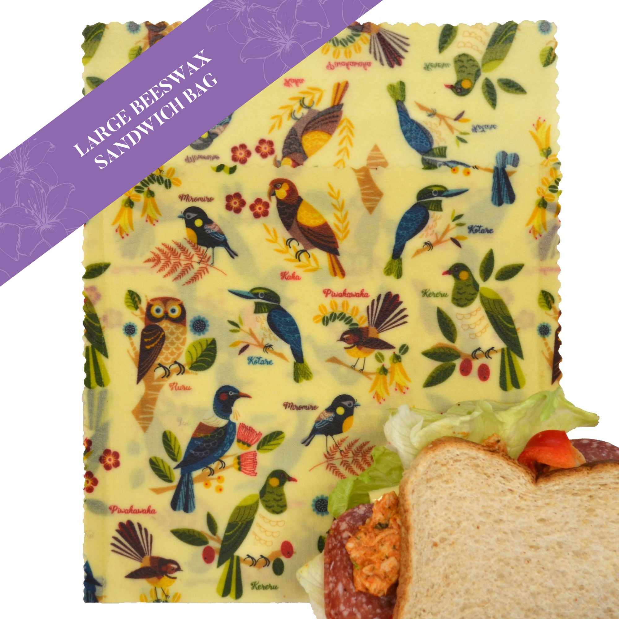 Morepork and Friends Beeswax Wrap Core Collection - Eco-Friendly Food Storage for Lunches, Snacks & Leftovers