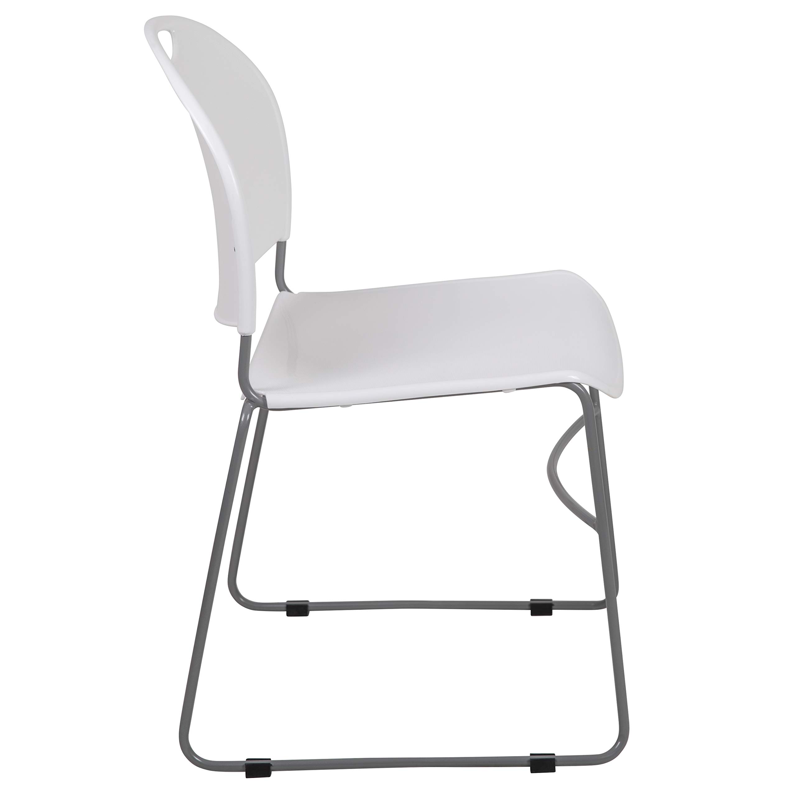 Ultra-Compact White Stackable School Chair - Lightweight Office Guest Chair & Student Chair for Classrooms, Events, and Small Spaces