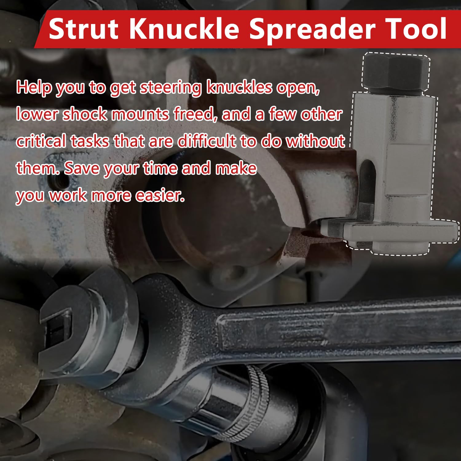 Universal 5-11mm Strut Spreader Tool for Most Vehicles - Suspension & Steering Knuckle Spreader with Clamp Bolt Style Hub Compatibility | Perfect for Strut Assembly, Suspension Repair & Maintenance