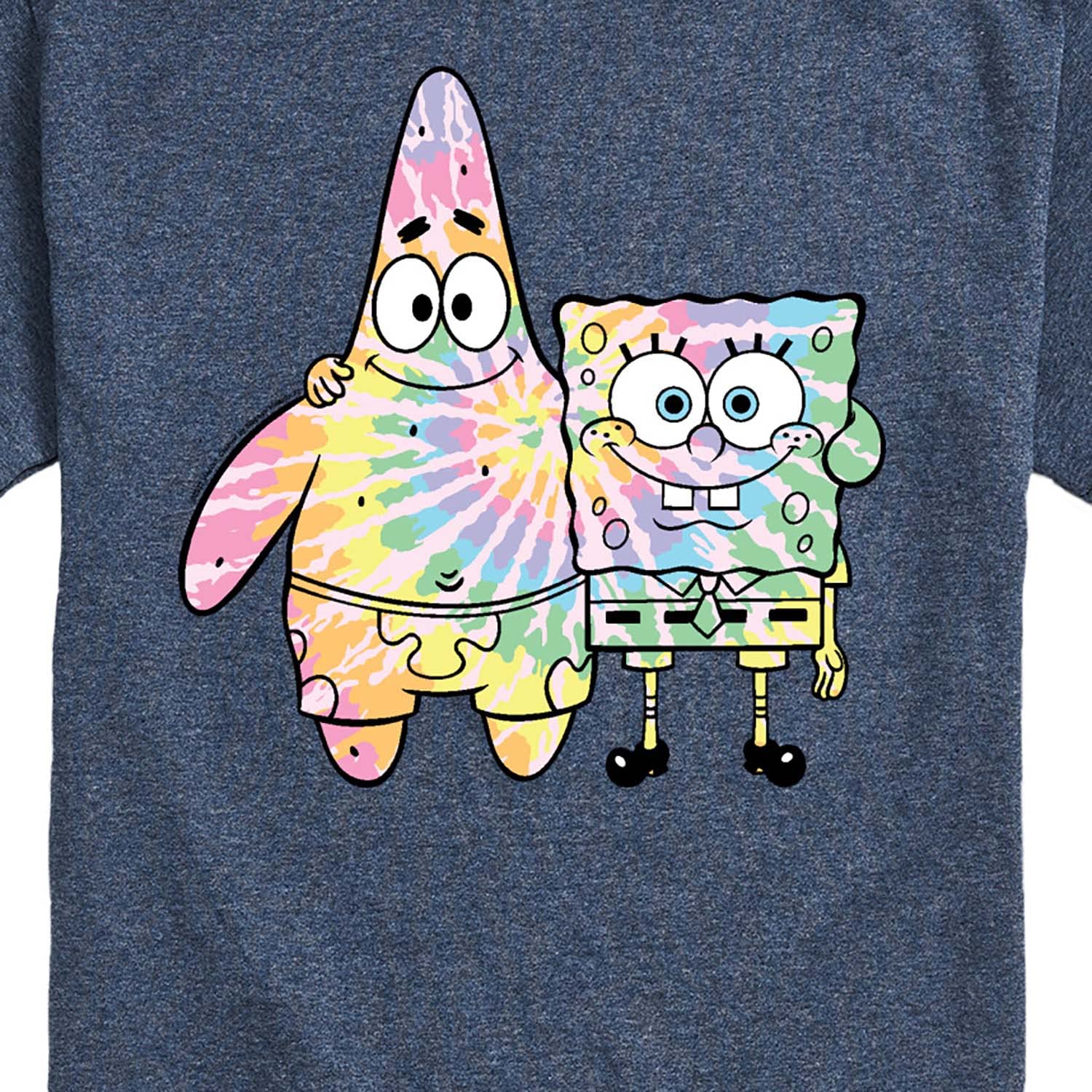HYBRID APPAREL Spongebob Squarepants Tie Dye T-Shirt - Men's Short Sleeve Graphic Tee with Spongebob & Patrick Design - Perfect for Casual Wear, Beach Outings & Cartoon Lovers