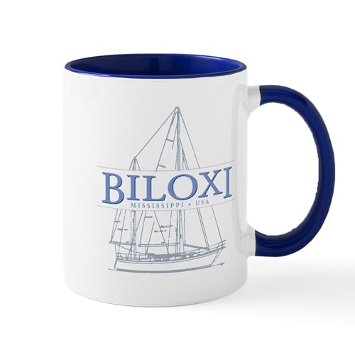 White/Navy Inside - Biloxi Mississippi Mugs