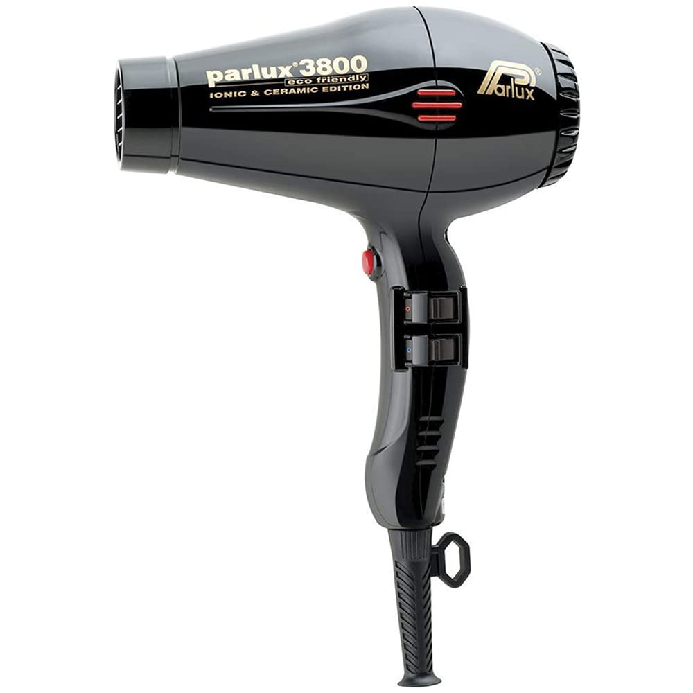 Parlux 3800 Eco Friendly Ionic Ceramic Hair Dryer with Hot Blow Attachment - Professional Salon Quality Blow Dryer for Smooth & Shiny Hair - Perfect for Home & Salon Use