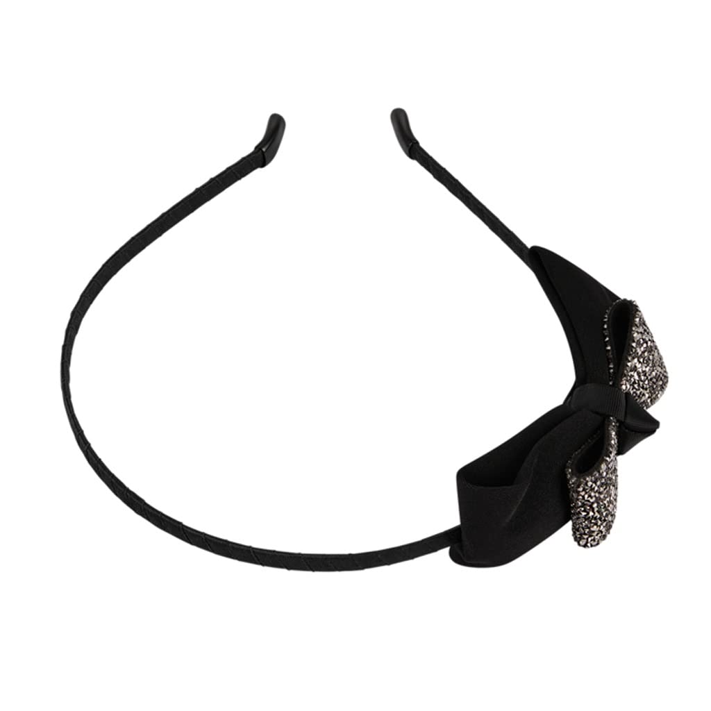 KFJBX Rhinestone Bow Hair Hoop Headband - Vintage Sweet Hair Accessories for Women, Perfect for Weddings, Parties, and Everyday Wear