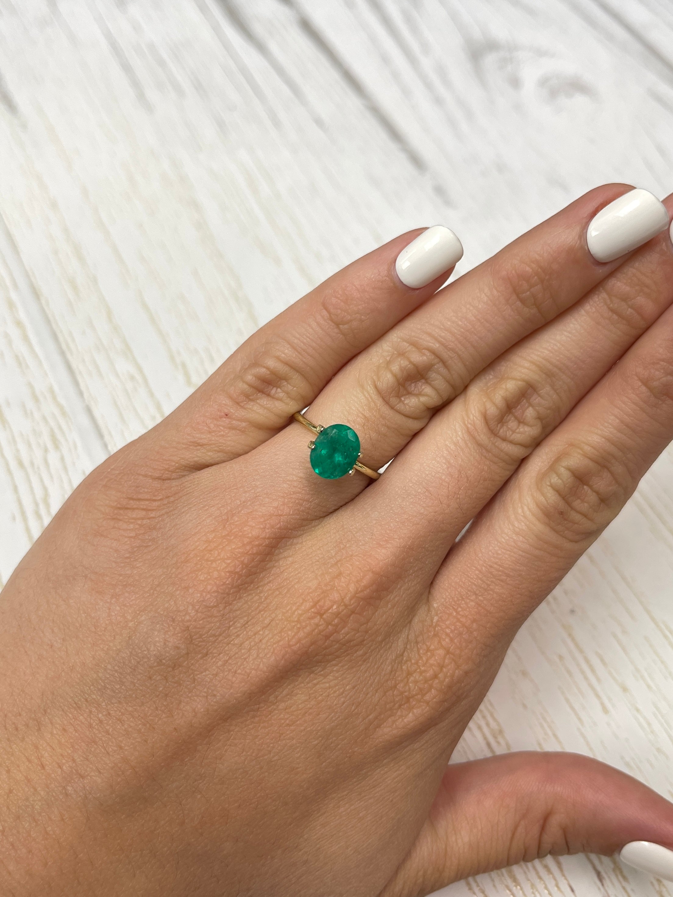 2.03 Carat 9x8mm Dark Green Natural Colombian Loose Emerald Gemstone - Oval Cut for Jewelry Making, Engagement Rings & Fine Collections