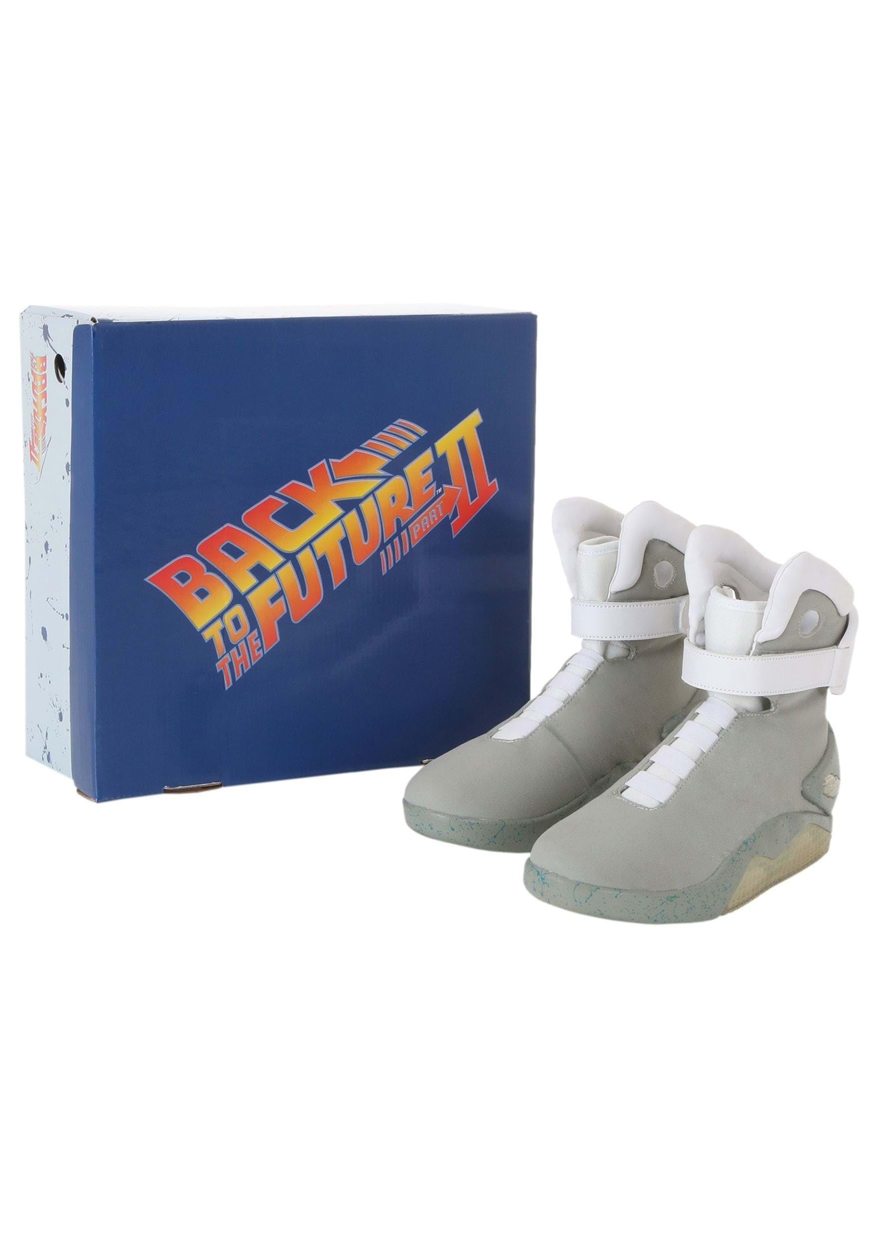 Official Back to the Future 2 Light Up Shoes for Adults - Rechargeable LED Sneakers with Adjustable Straps | Halloween Costume, Cosplay & 80s Theme Party Accessories