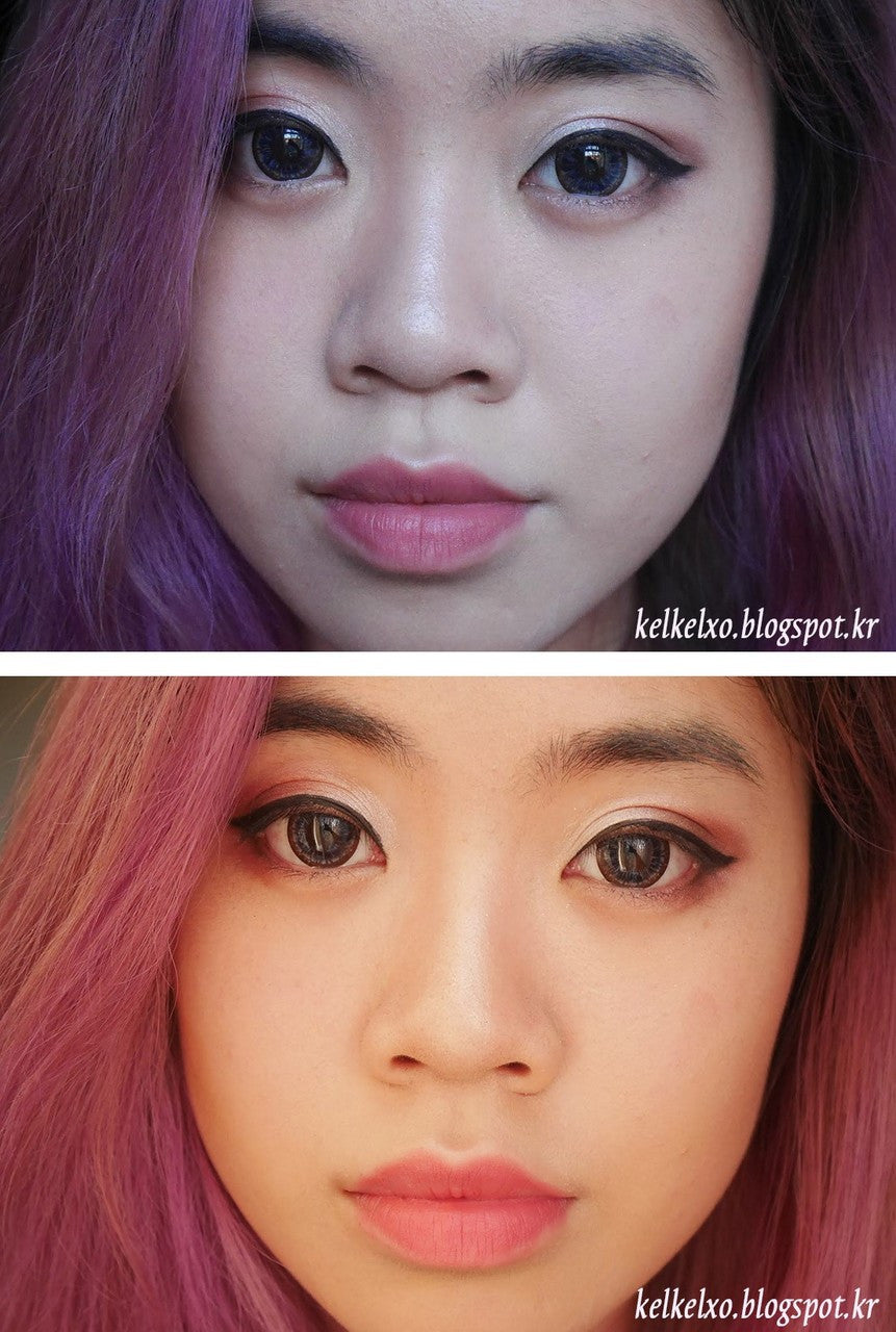 Ellen 4-Color Blue Colored Contact Lenses (2Pcs) - 6 Months Wear - Natural Eye Color Change for Cosplay, Halloween & Daily Use