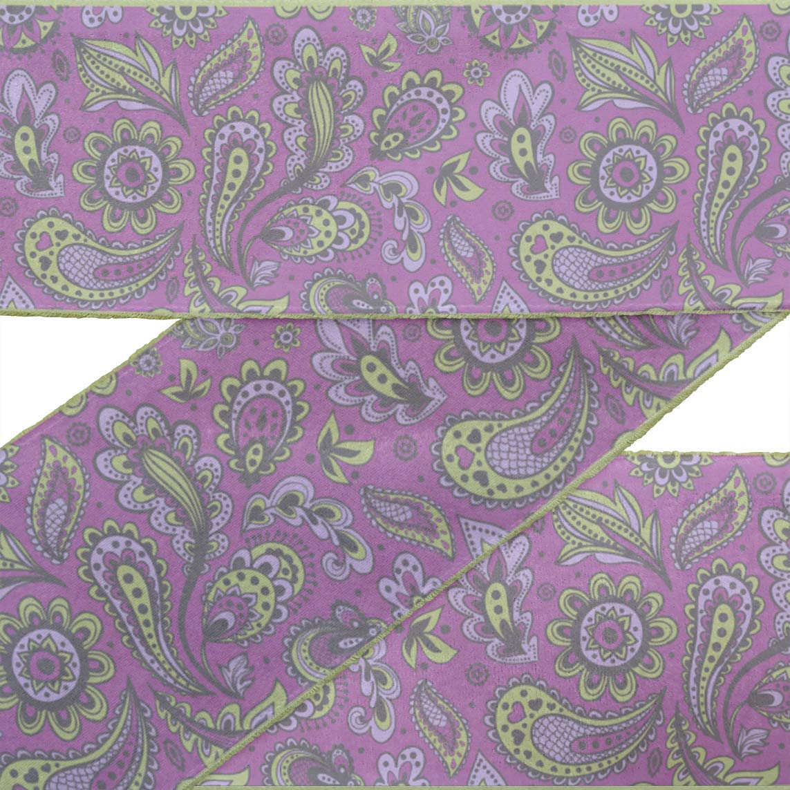Purple Leaves & Floral Velvet Ribbon Trim - 9 Yards Indian Beautiful Art Lace for Crafts, Sewing Accessories (3 Inches Wide) - Perfect for DIY Projects, Gift Wrapping & Home Decor