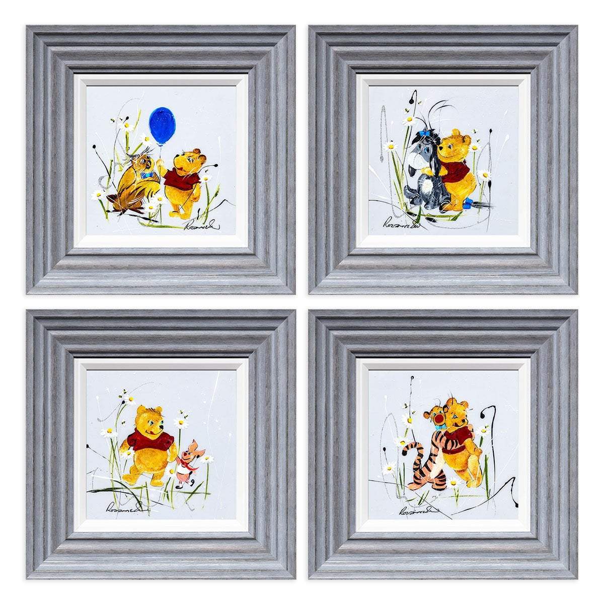 Original Set of 4 'Oh, Bother' Plush Toys - Perfect for Disney Fans, Collectors, and Winnie the Pooh Lovers - Great for Gifts, Home Decor, and Kids' Bedroom