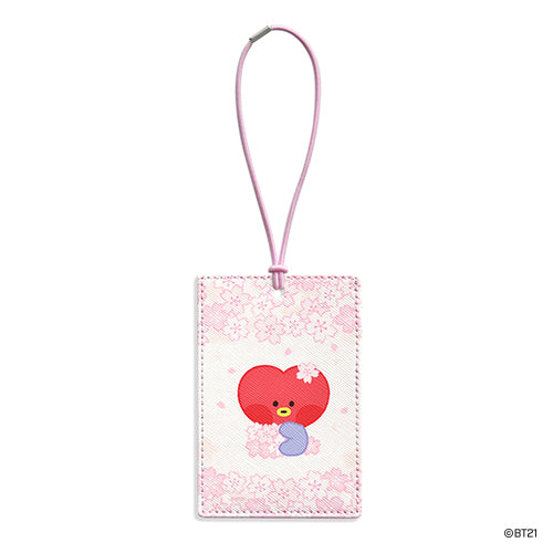 BT21 Cherry Blossom Minini Tata Luggage Tag - Cute K-Pop Travel Accessory for Suitcases, Backpacks & Carry-On Bags