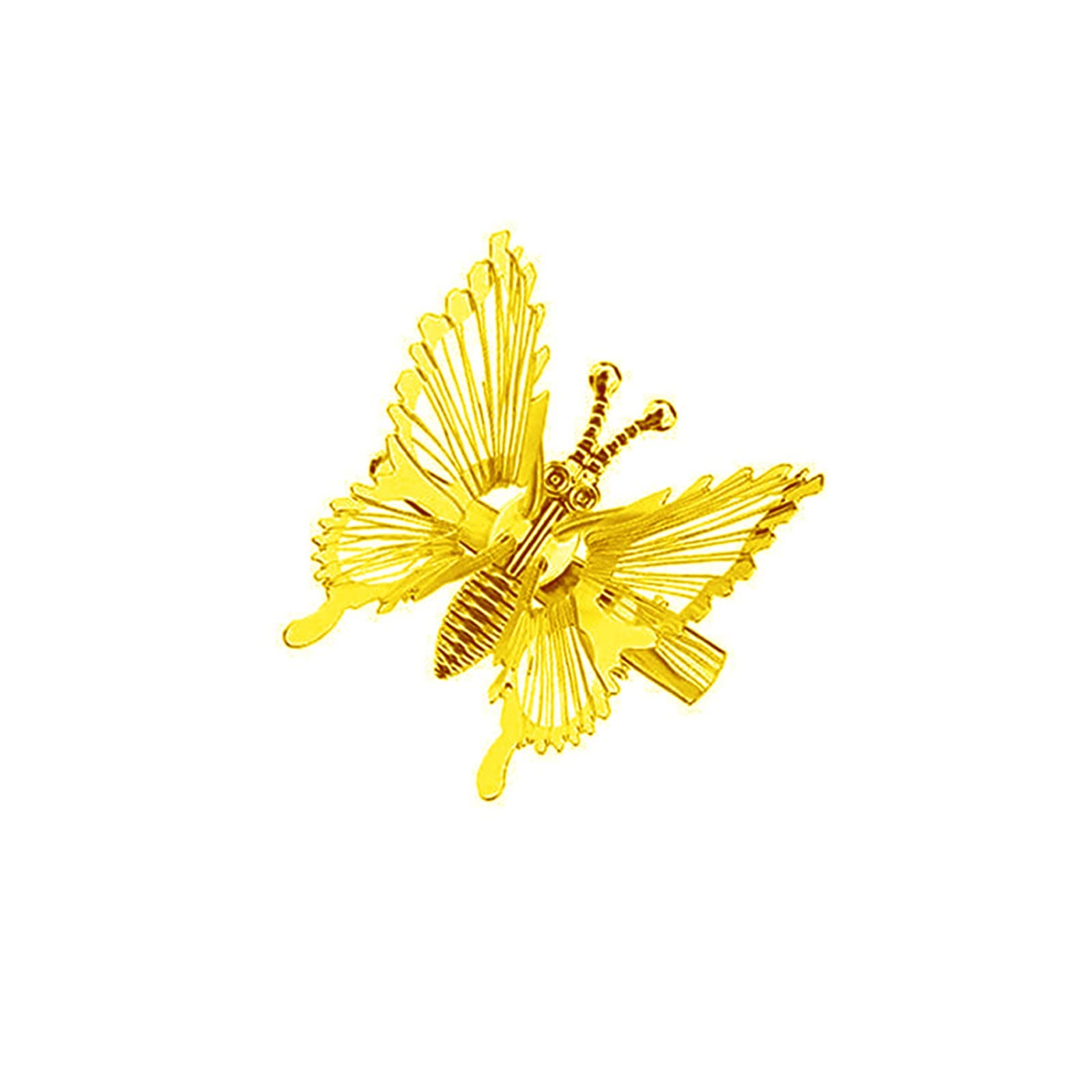 3D Gold Metal Butterfly Hair Clips - Moving Hair Barrettes for Women & Girls