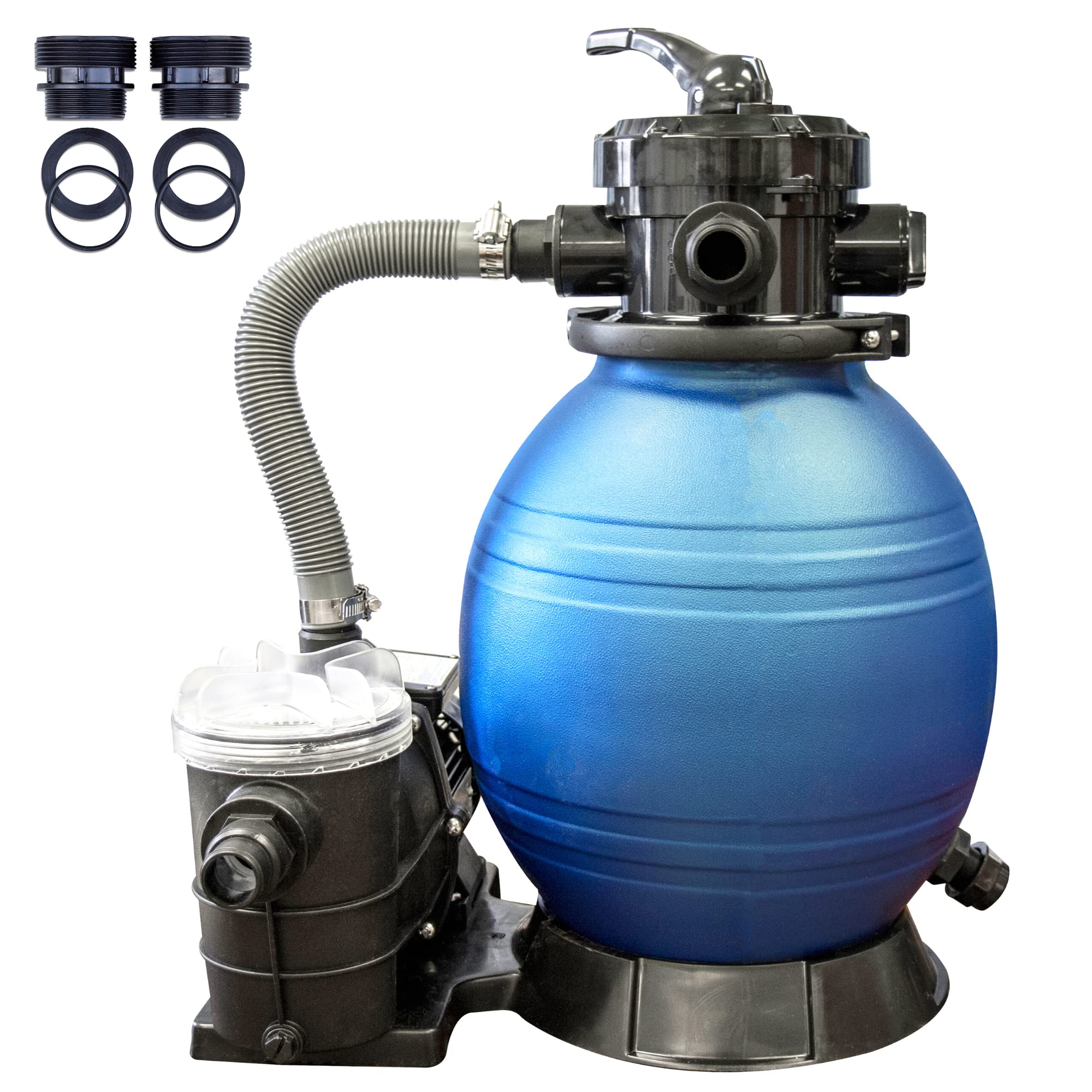 HYDROTOOLS Above Ground Pool Filter Pump - Sand & Cartridge System for 12-16 Inch & 8-40 SF Cleaners | 1/3 to 1 HP Options | Compatible with Intex, Bestway Soft-Sided Pools (40mm to 1.5 Inch Hose) | Perfect for Backyard Swimming Pool Maintenance & Water Filtration