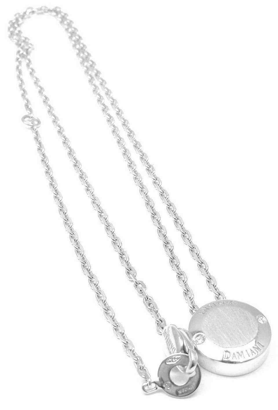 Authentic Damiani Blasoni 18K White Gold Diamond Pendant Necklace for Women - Elegant Jewelry Gift for Anniversary, Valentine's Day & Special Occasions