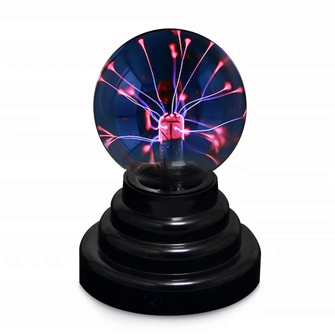 3 Inch Magic Plasma Glass Ball - Touch Sensitive USB Desk Lamp with Nebula Lightning Effect, Electrostatic Flashing Sphere for Home Decor, Science Nightlight - Perfect for Bedroom, Office, and Gift Giving
